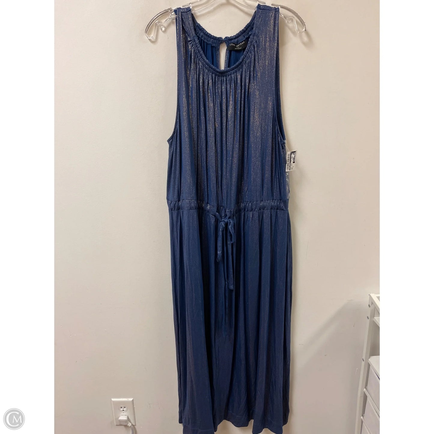 Dress Casual Midi By Lane Bryant In Blue & Gold, Size: 3x