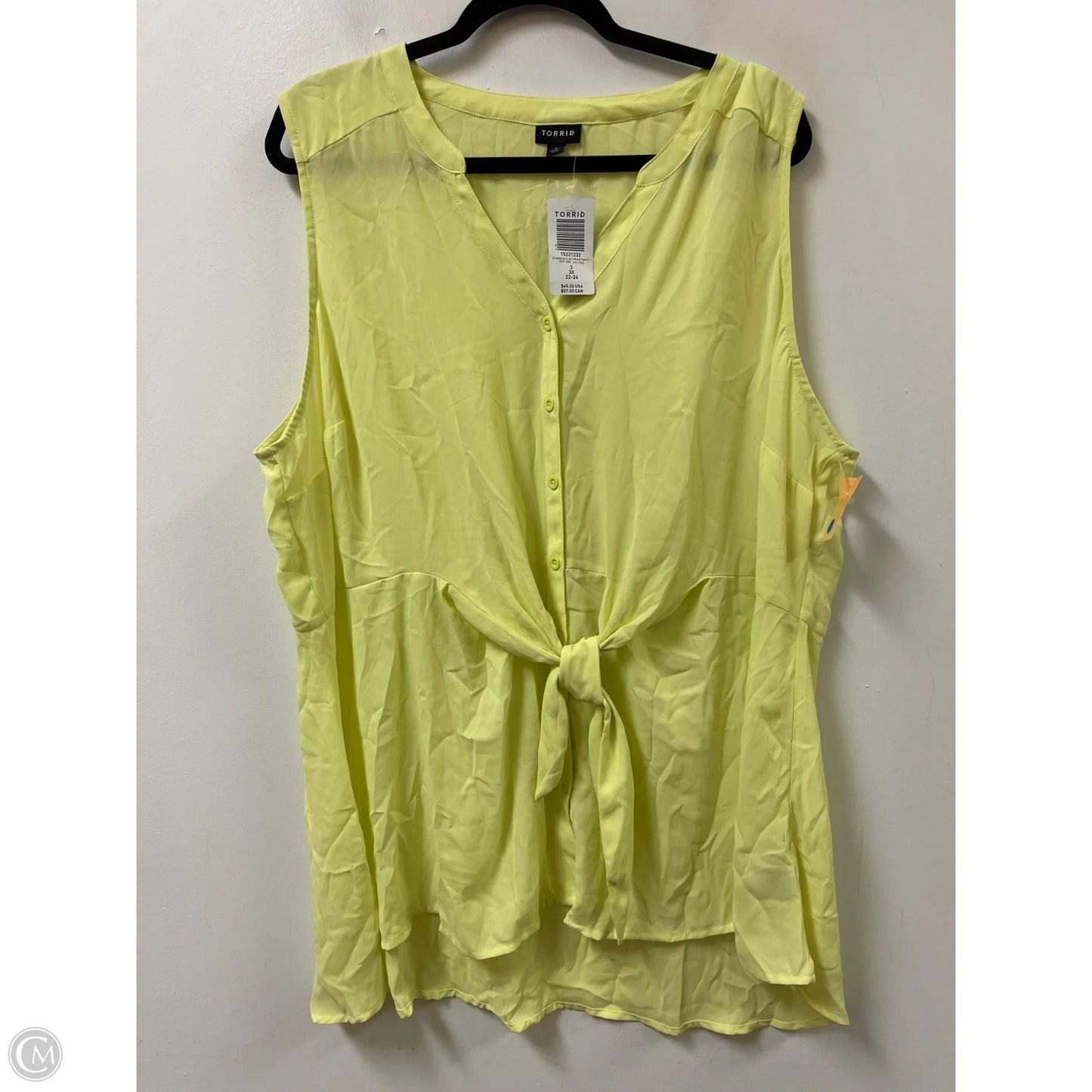 Top Sleeveless By Torrid In Yellow, Size: 3x