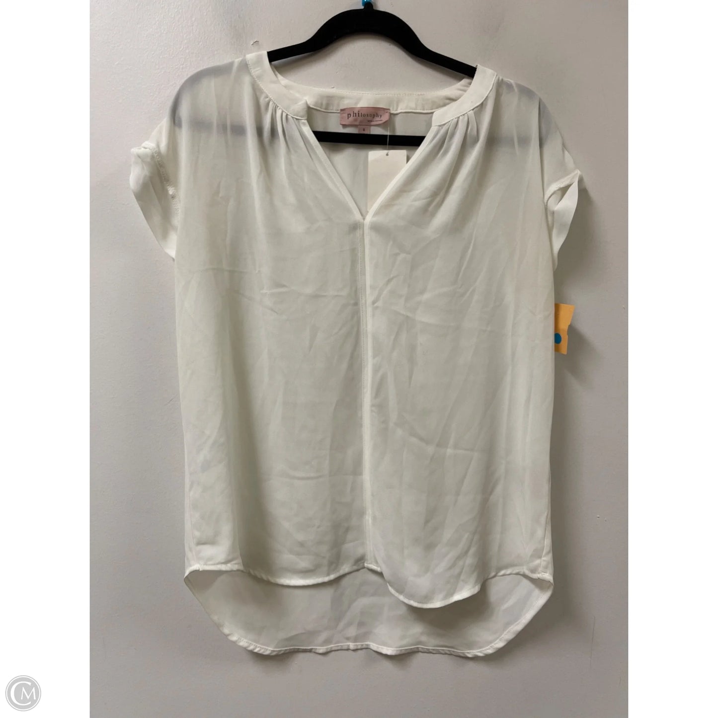 Top Short Sleeve By Philosophy In White, Size: S