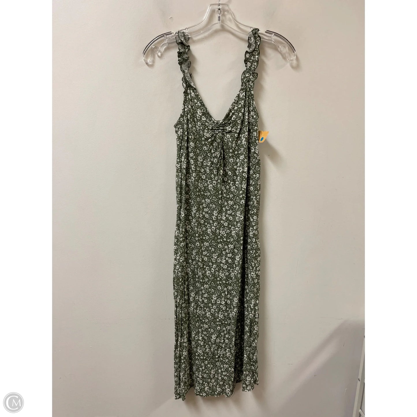 Dress Casual Midi By Clothes Mentor In Green & White, Size: L