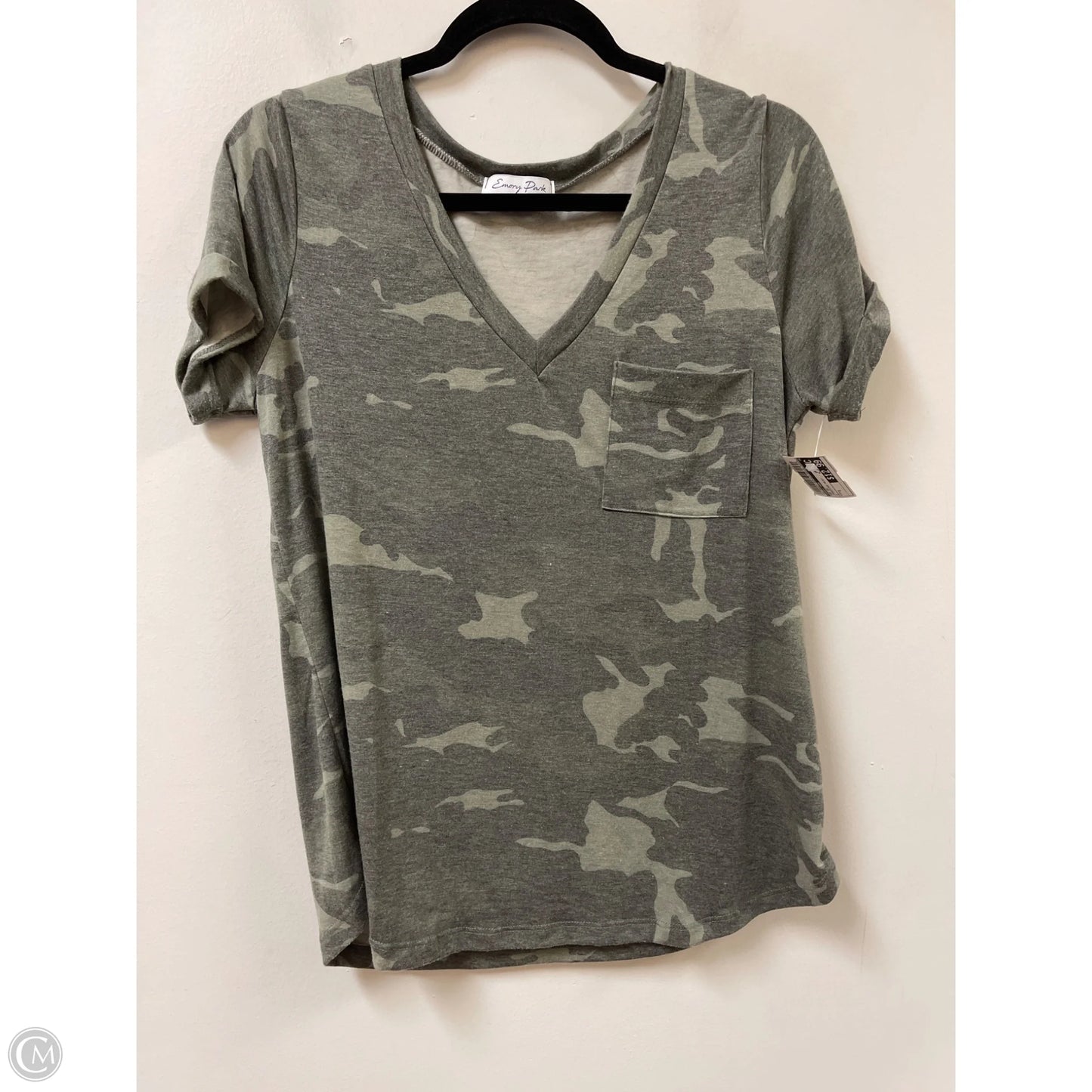Top Short Sleeve By Emory Park In Camouflage Print, Size: S