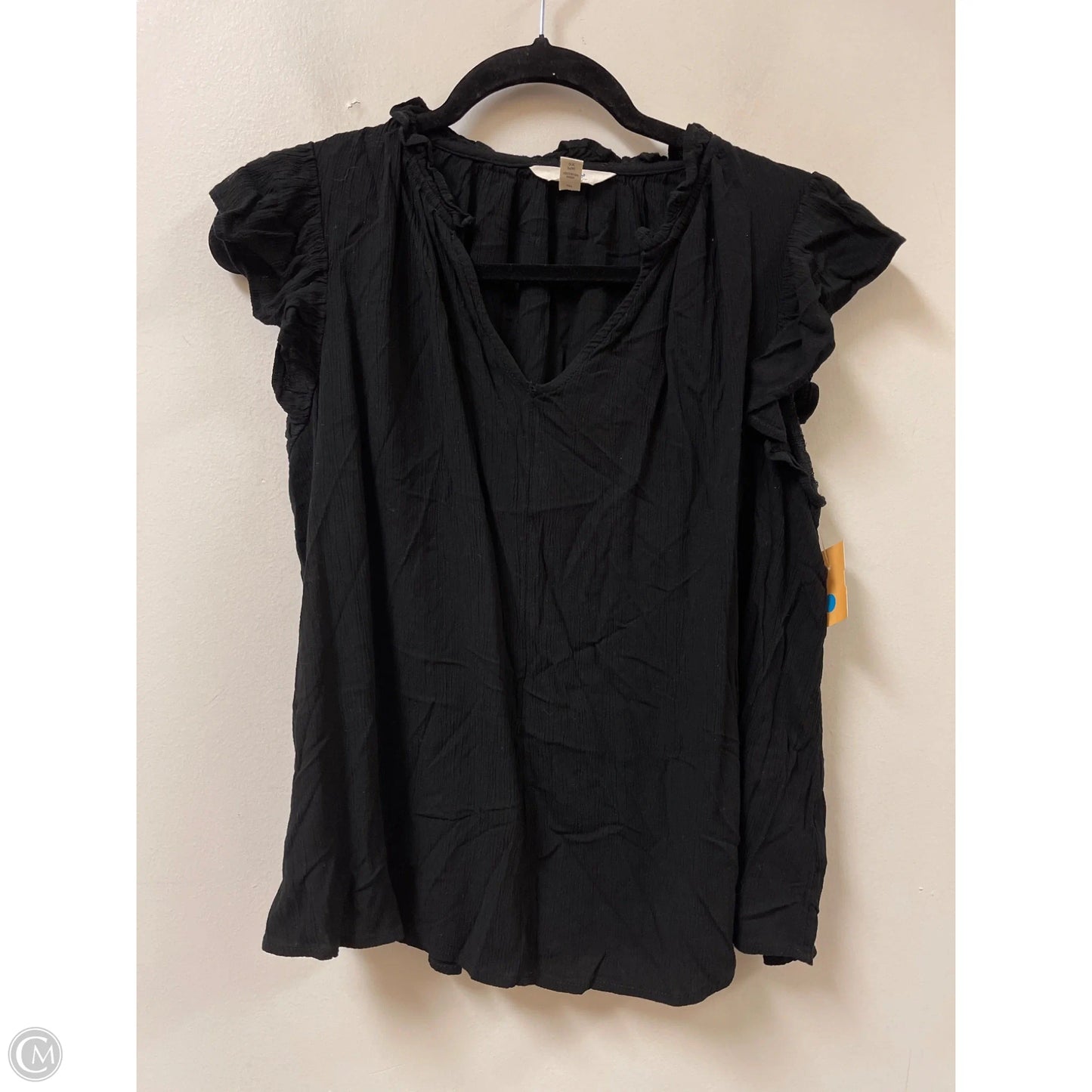 Top Short Sleeve By Terra & Sky In Black, Size: Xl