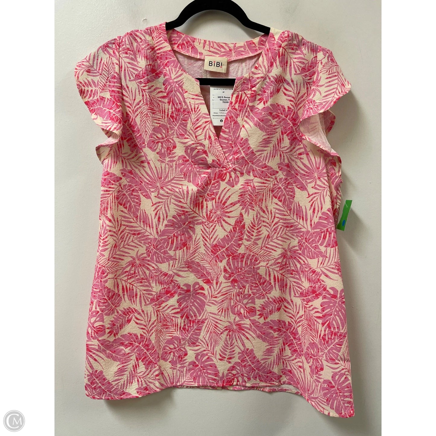 Top Short Sleeve By Bibi In Pink, Size: Xl
