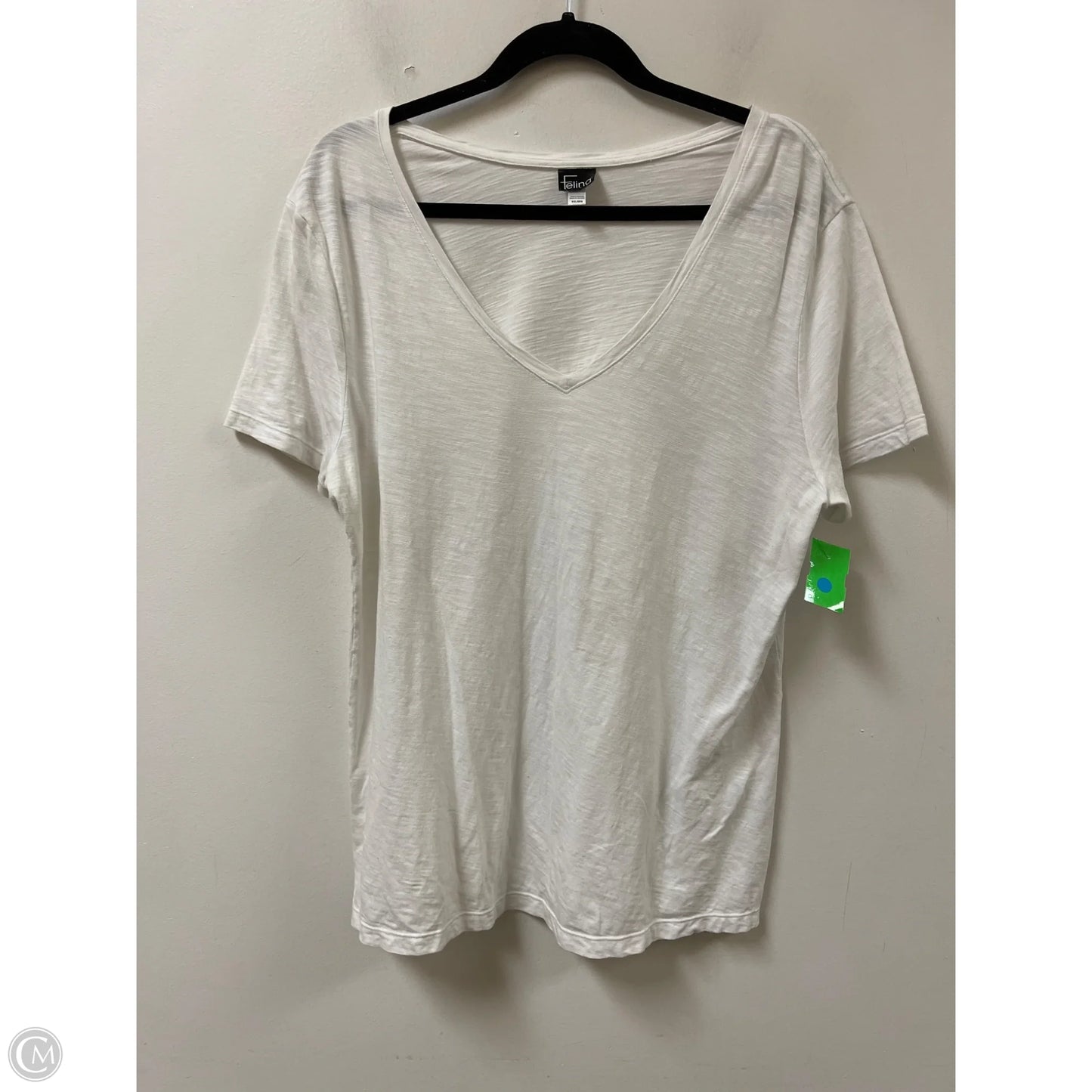 Top Short Sleeve By Felina In White, Size: 1x