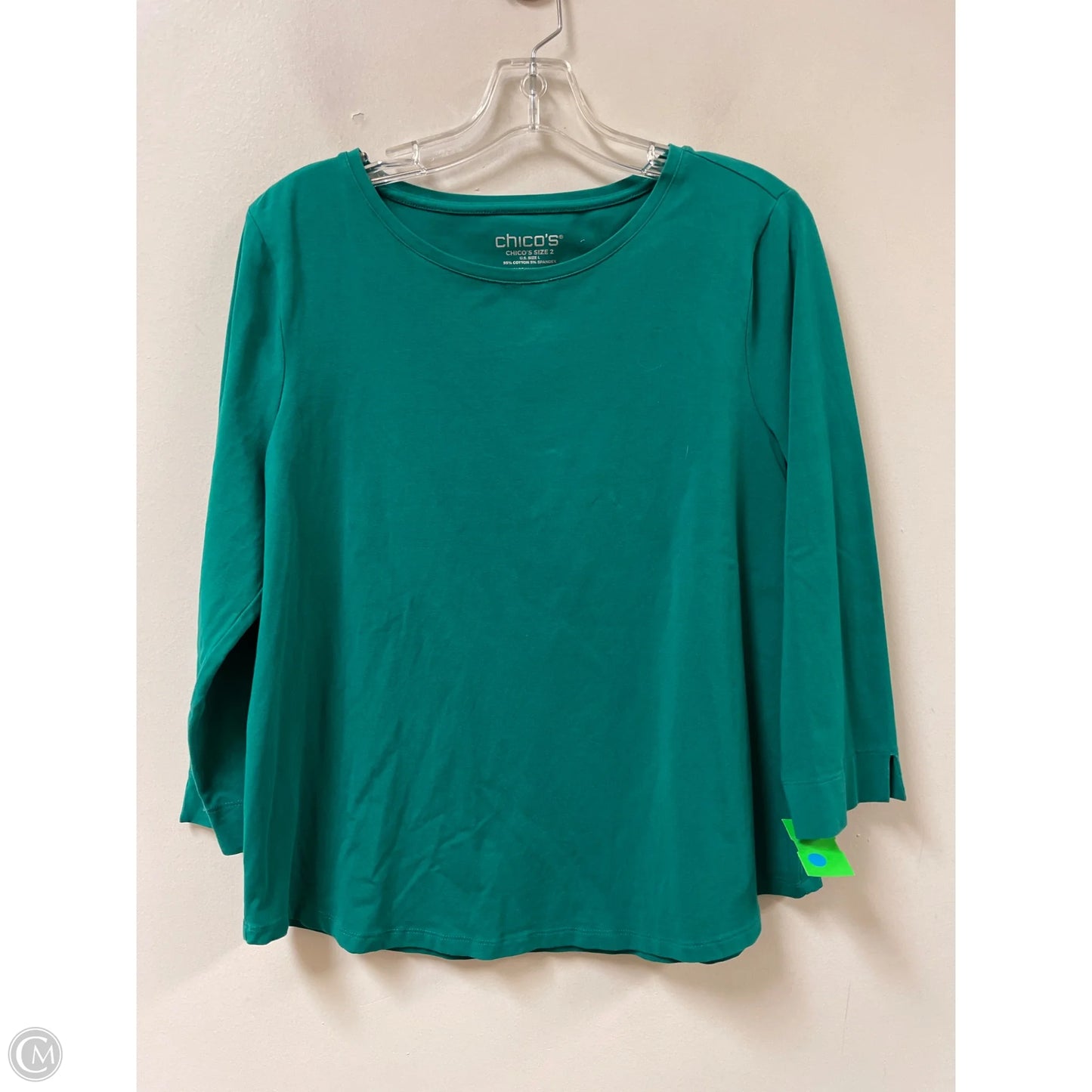 Top Long Sleeve By Chicos In Green, Size: L