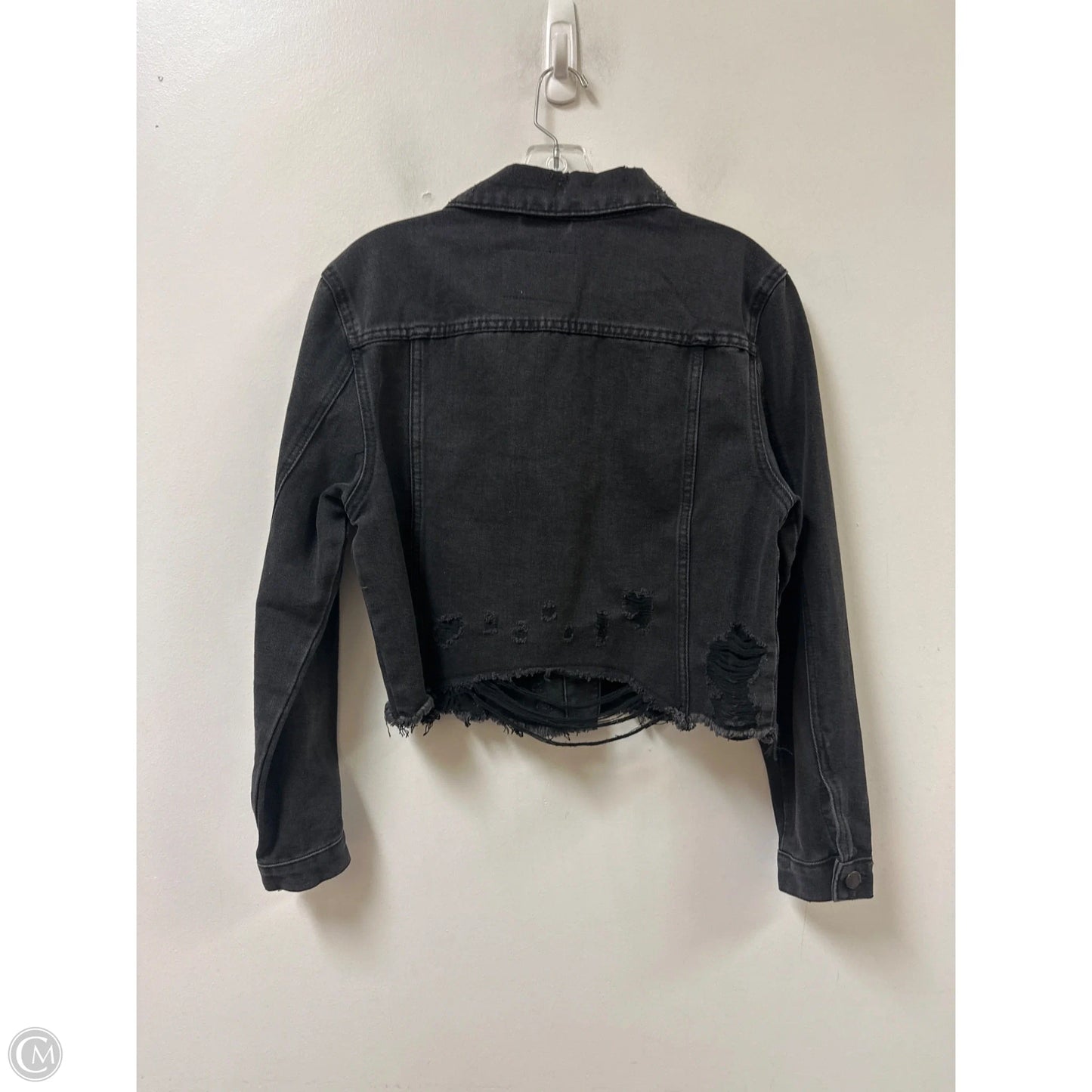 Jacket Denim By Clothes Mentor In Grey Denim, Size: L