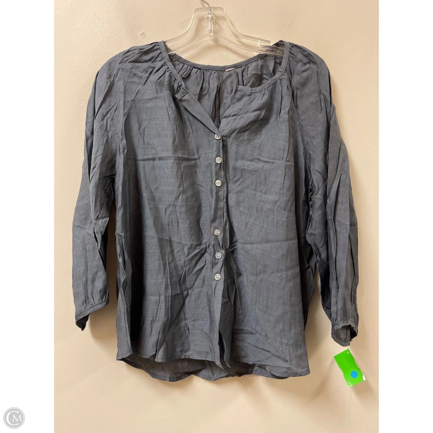 Blouse Long Sleeve By Clothes Mentor In Grey, Size: M