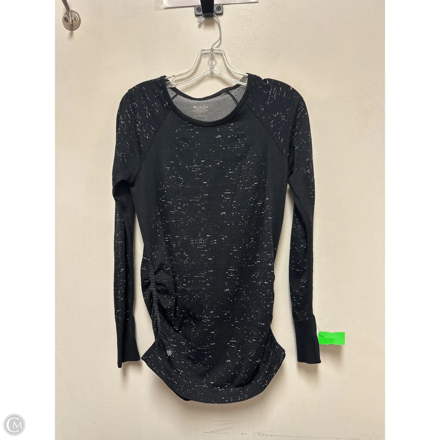 Athletic Top Long Sleeve Crewneck By Athleta In Black & Grey, Size: L