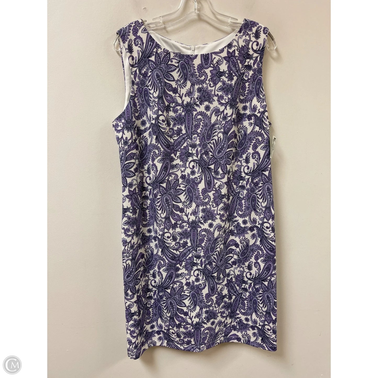 Dress Casual Midi By Agb In Purple & White, Size: Xl