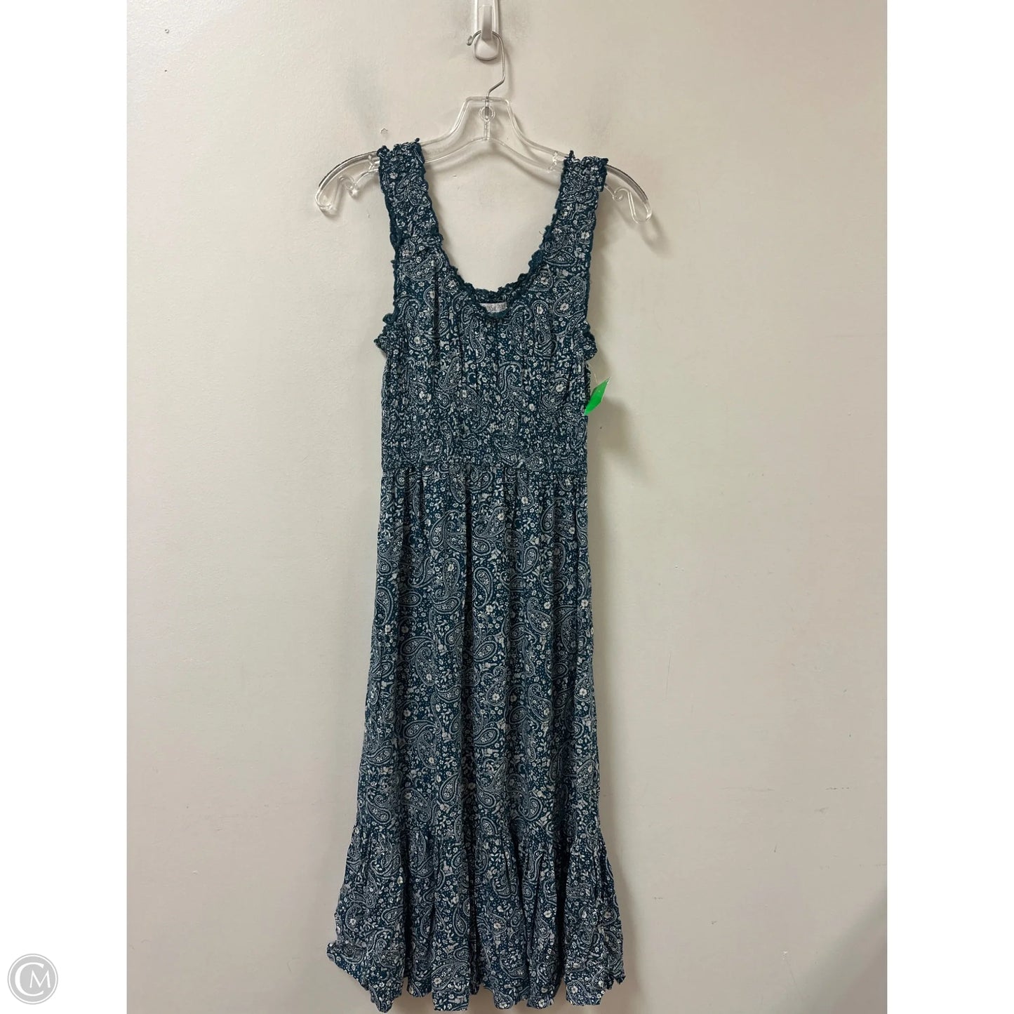 Dress Casual Midi By Patrons Of Peace In Blue & White, Size: Xs