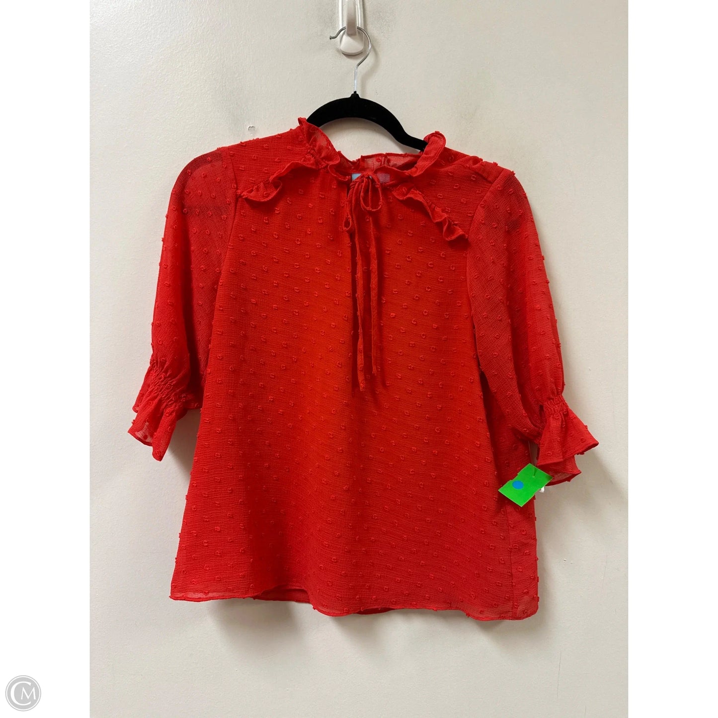 Top Short Sleeve By Cece In Red, Size: S