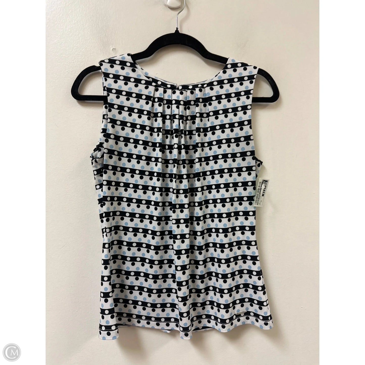 Top Sleeveless By Calvin Klein In Black & Blue, Size: Mp