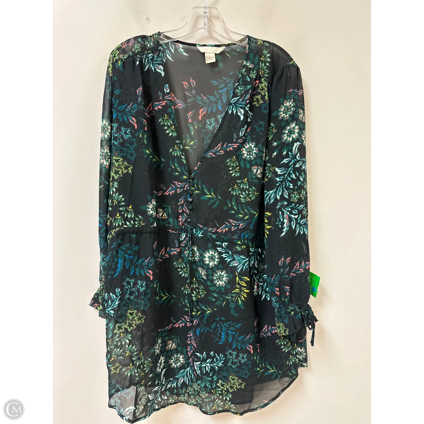 Swimwear Cover-up By H&m In Black & Green, Size: Xl