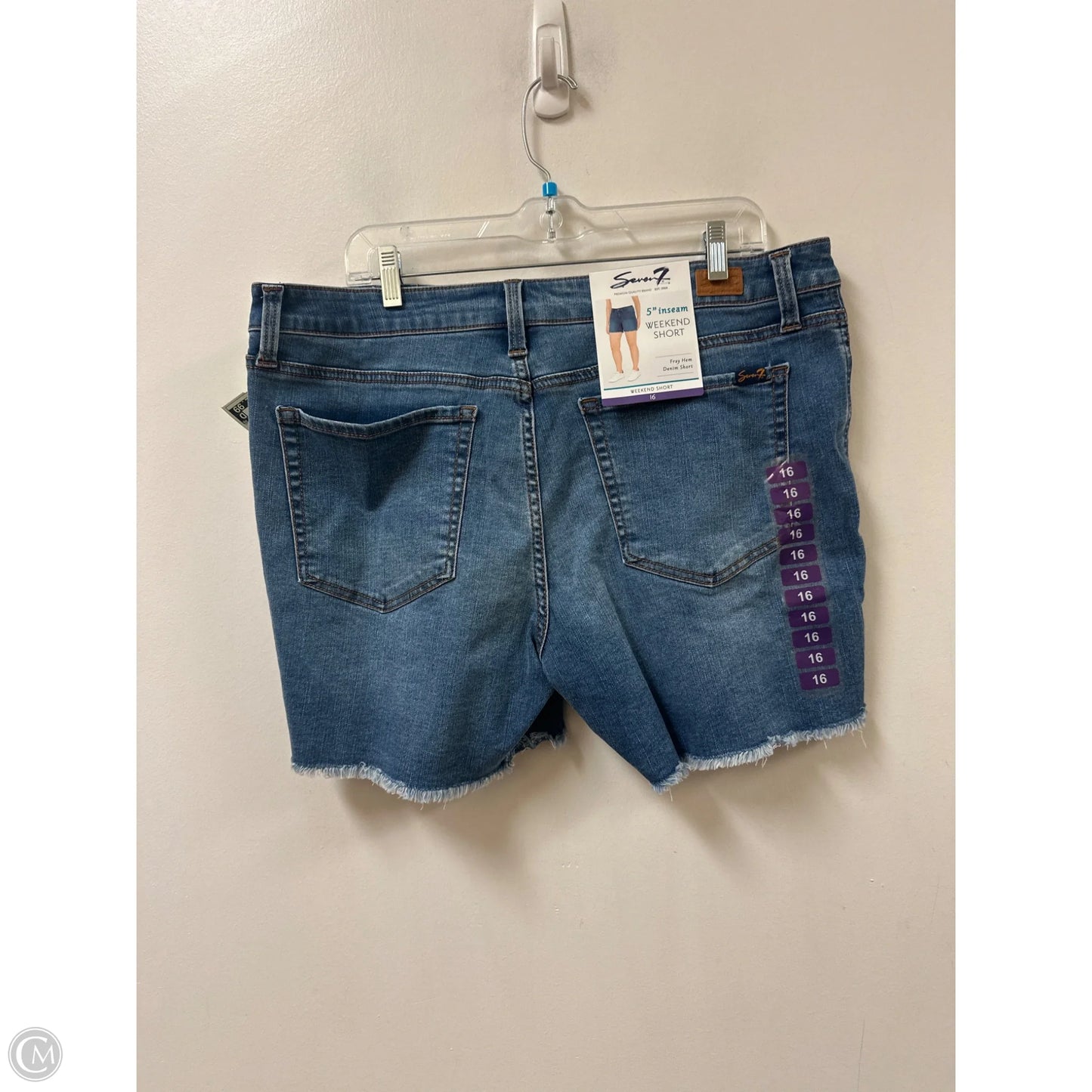 Shorts By Seven 7 In Blue Denim, Size: 16