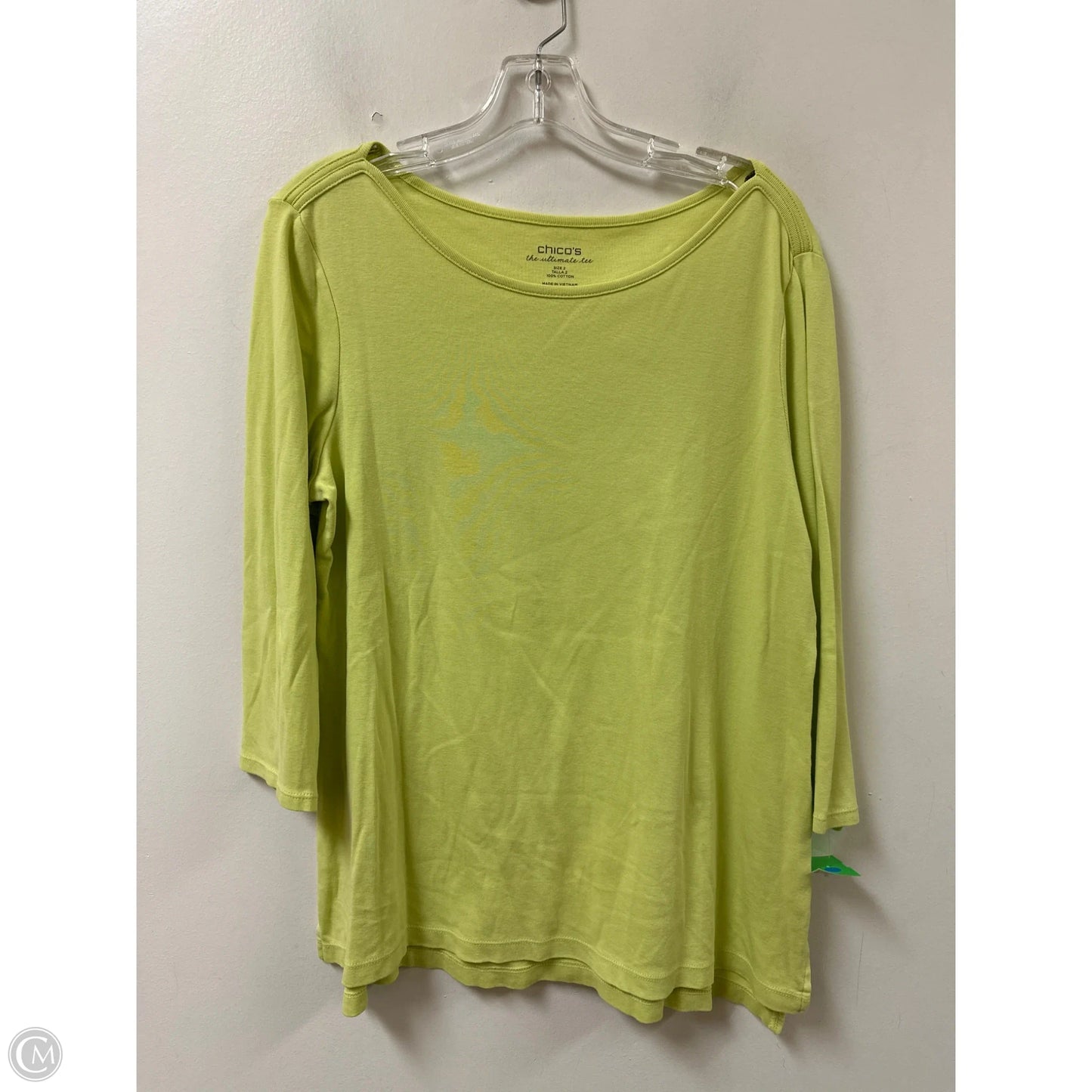 Top Long Sleeve By Chicos In Green, Size: L