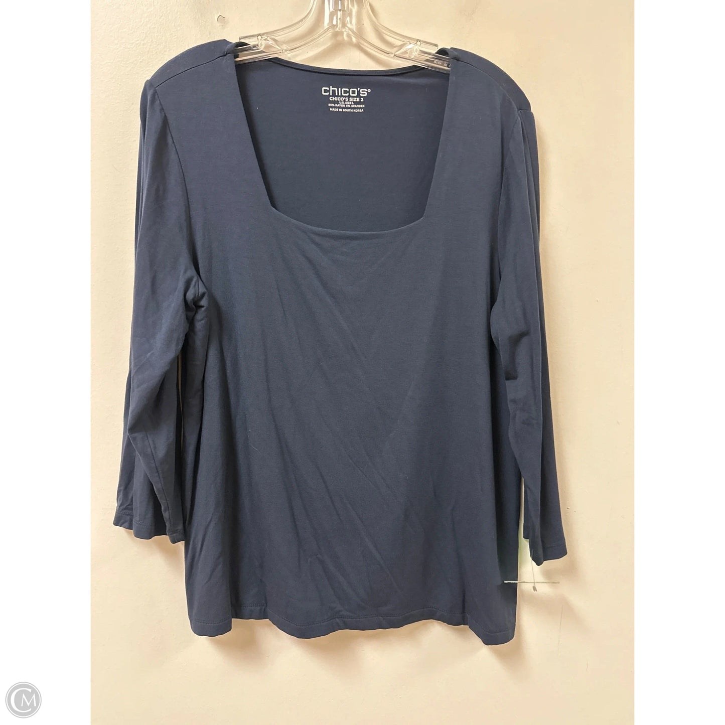 Top Long Sleeve By Chicos In Navy, Size: L