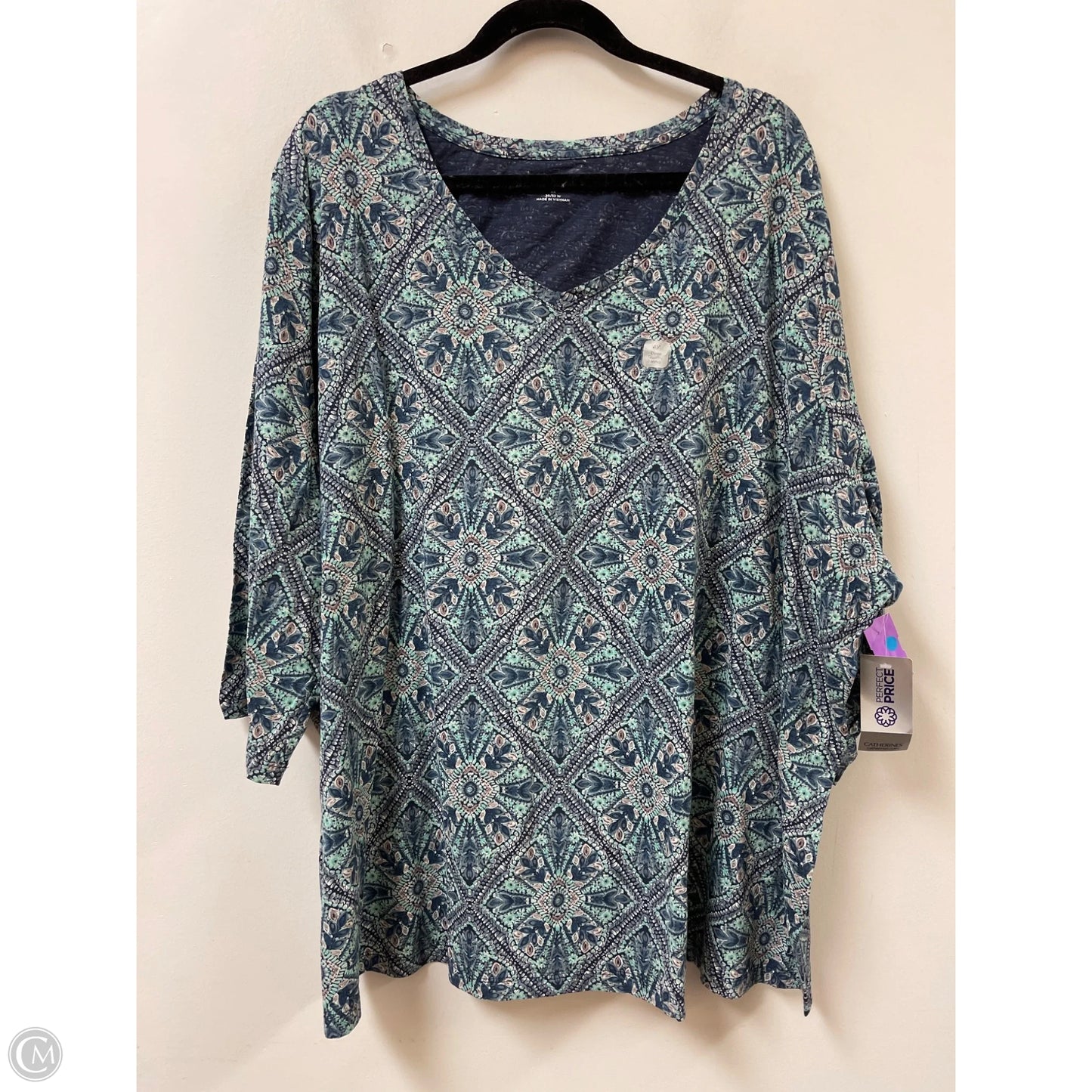 Top Long Sleeve By Catherines In Blue & Grey, Size: 4x