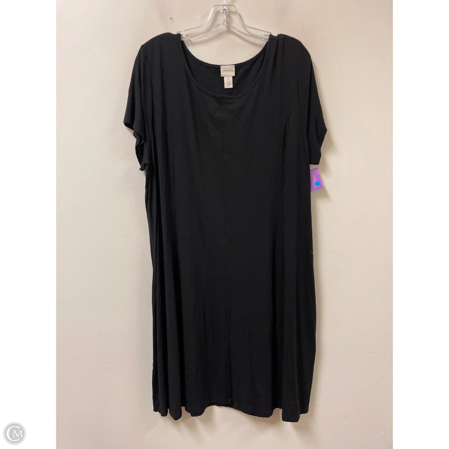 Dress Casual Midi By Chicos In Black, Size: 1x