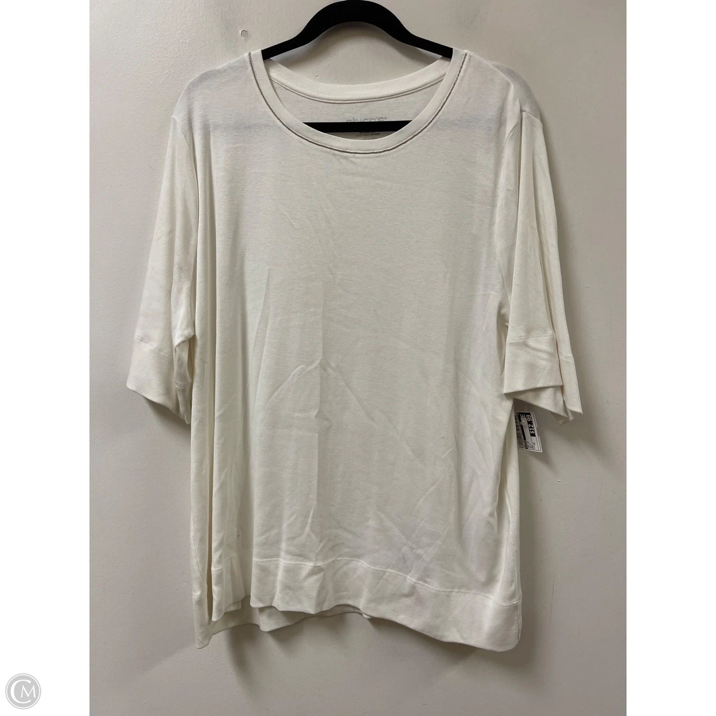 Top Short Sleeve By Chicos In White, Size: 1x