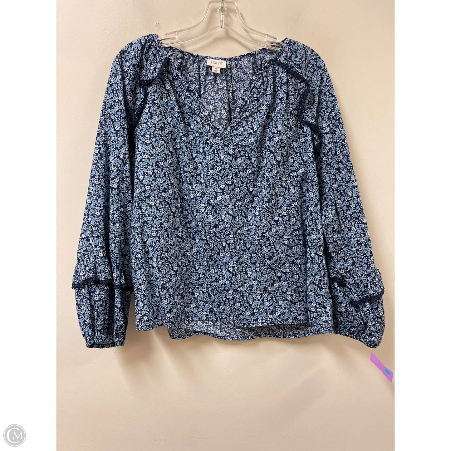 Top Long Sleeve By J. Crew In Blue & White, Size: S