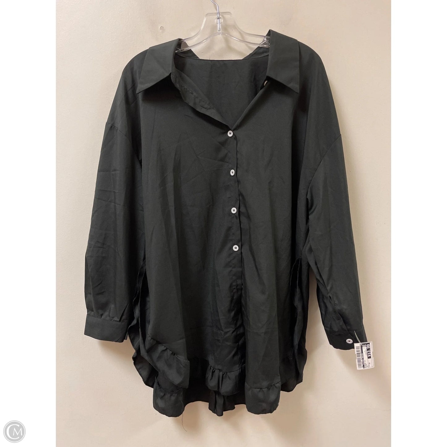 Blouse Long Sleeve By Clothes Mentor In Black, Size: 2x