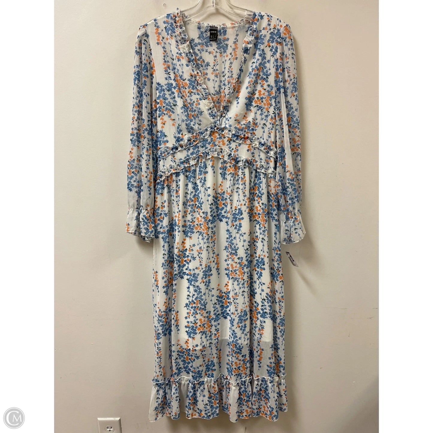 Dress Casual Maxi By Shein In Blue & Orange, Size: Xl