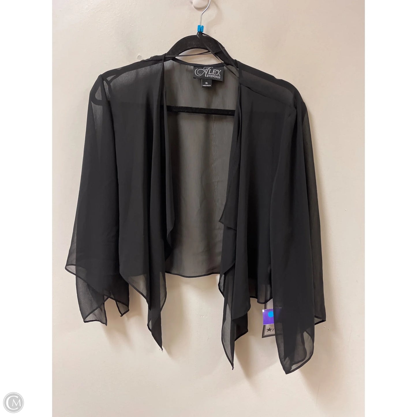 Cardigan By Alex Evenings In Black, Size: Xl