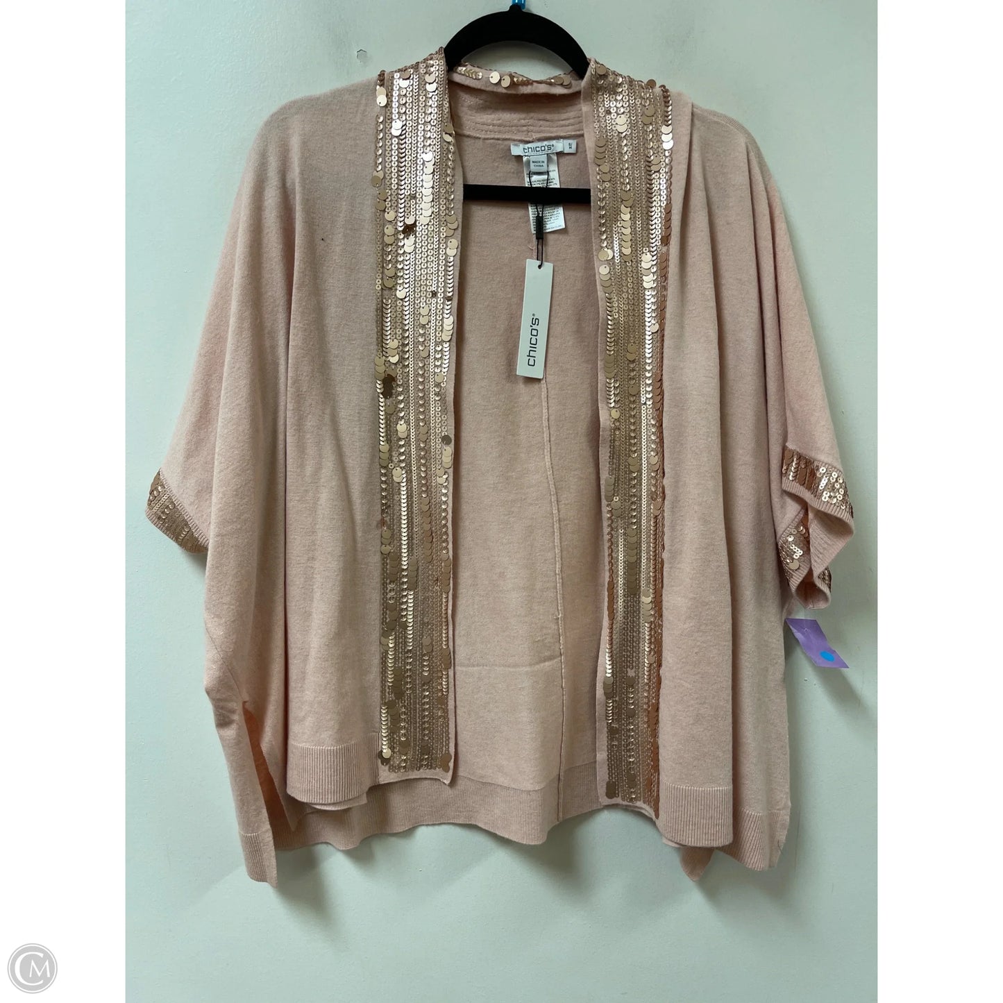 Sweater Cardigan By Chicos In Pink, Size: M