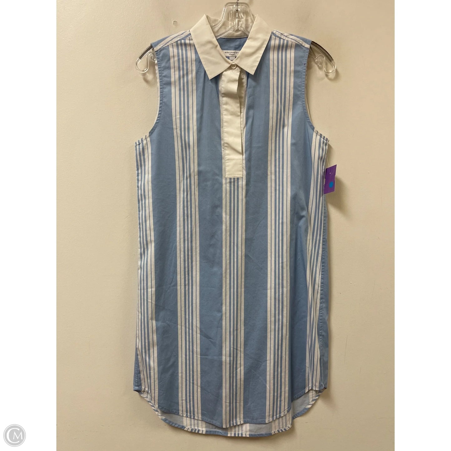 Dress Casual Short By Equipment In Blue & White, Size: Xs