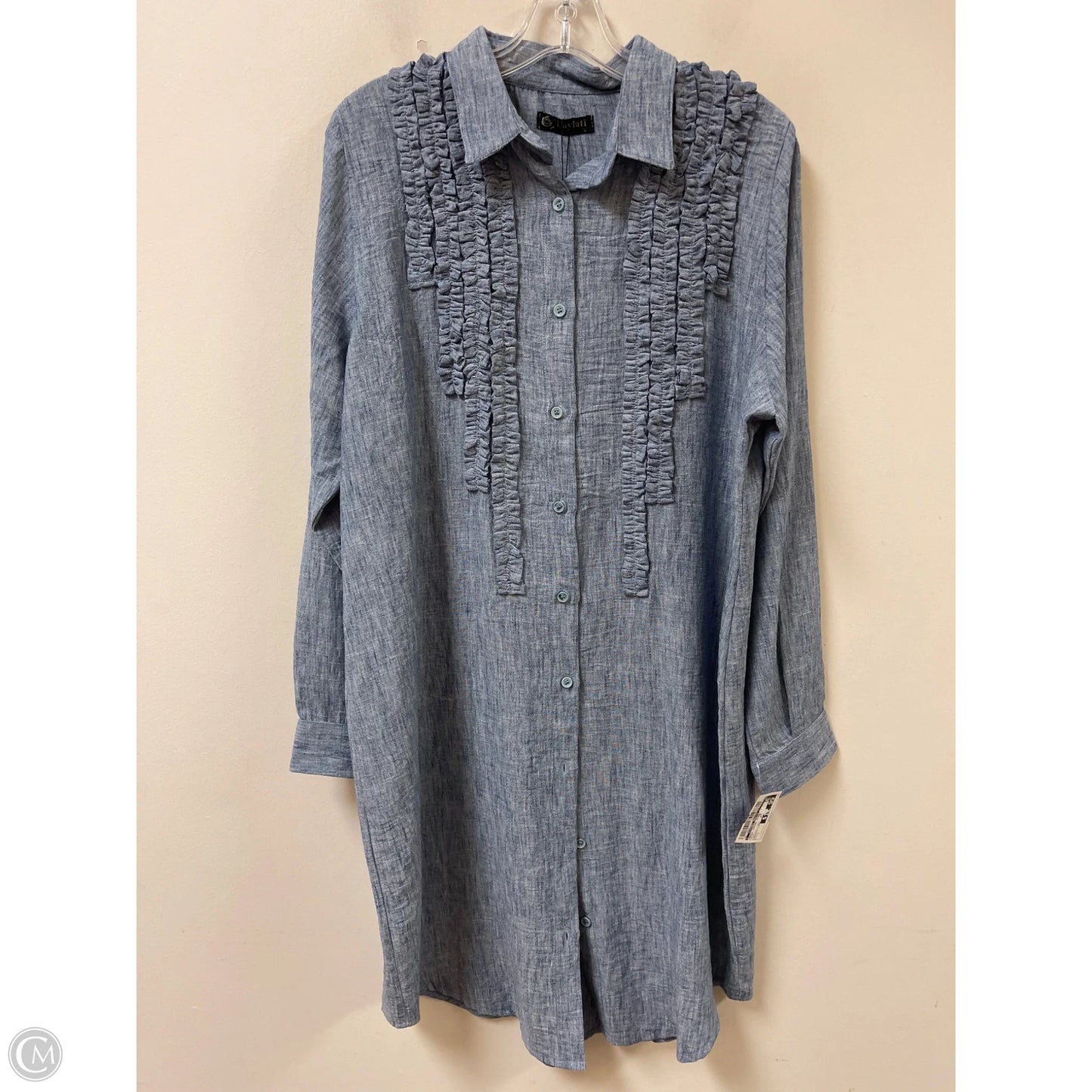 Dress Casual Midi By Clothes Mentor In Blue, Size: L