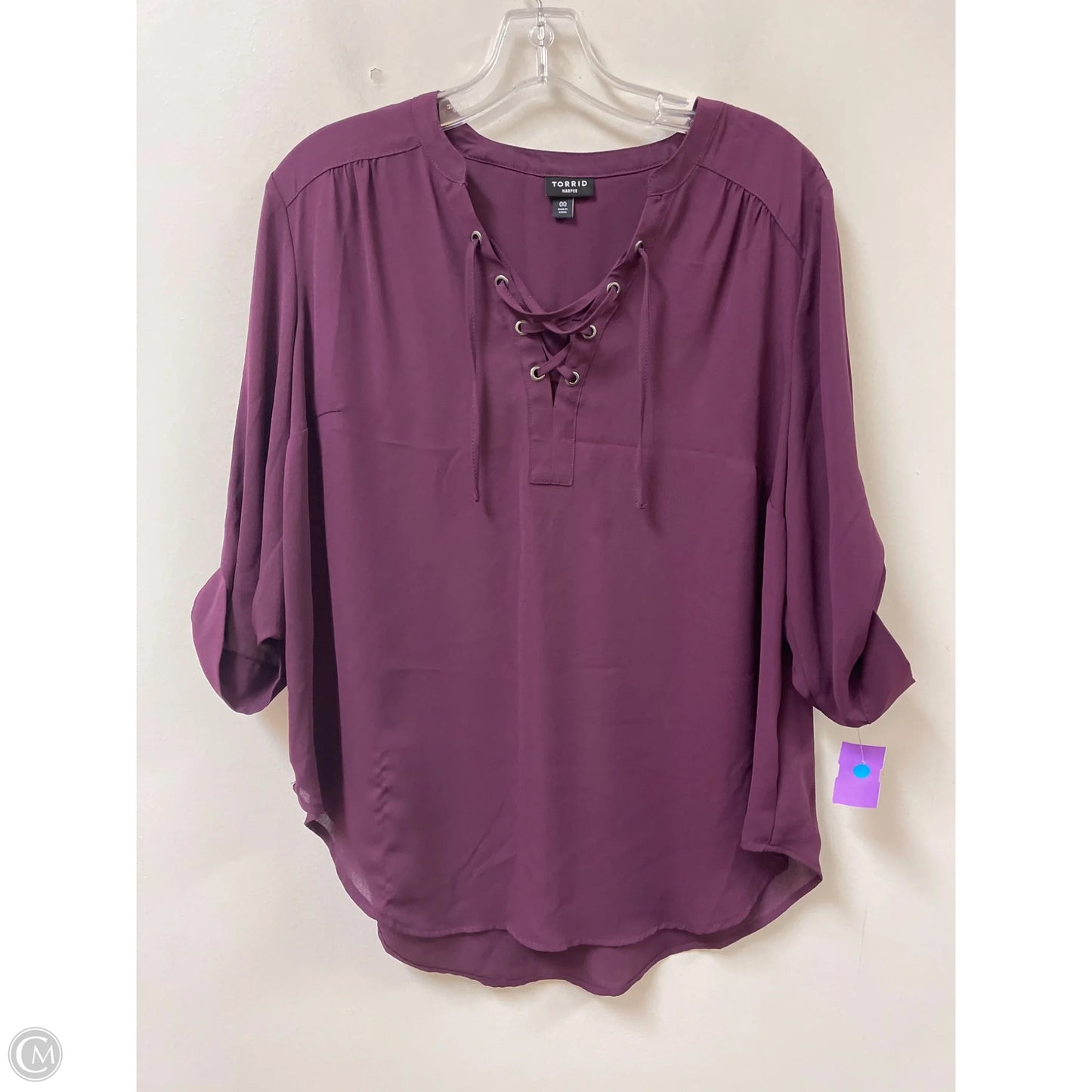 Top Long Sleeve By Torrid In Purple, Size: L