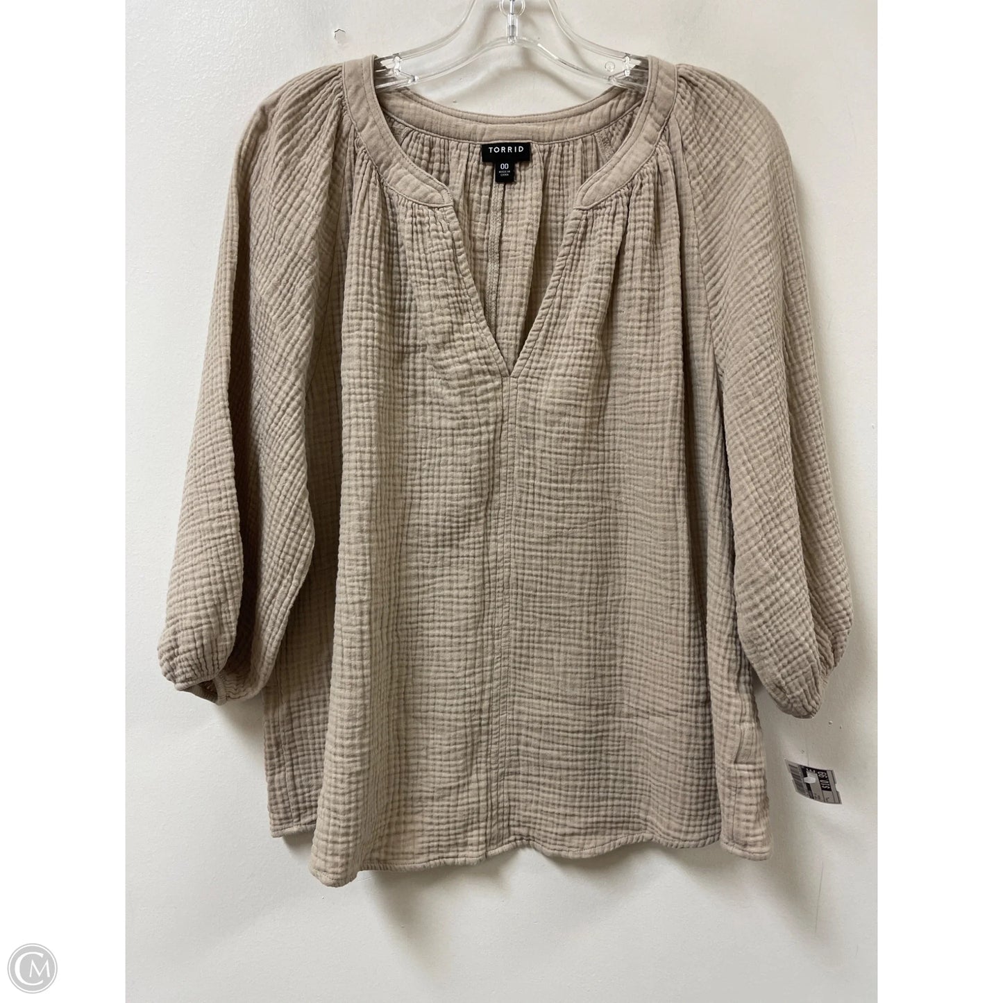 Top Long Sleeve By Torrid In Brown, Size: L