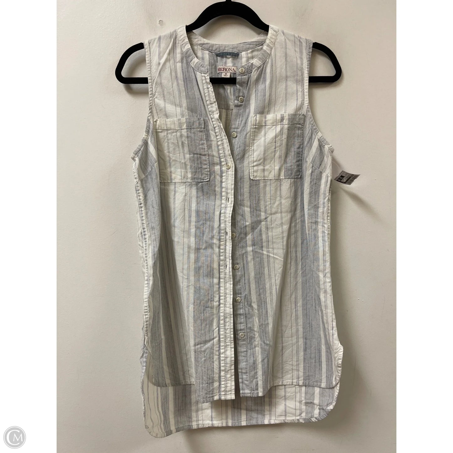 Top Sleeveless By Merona In Striped Pattern, Size: M