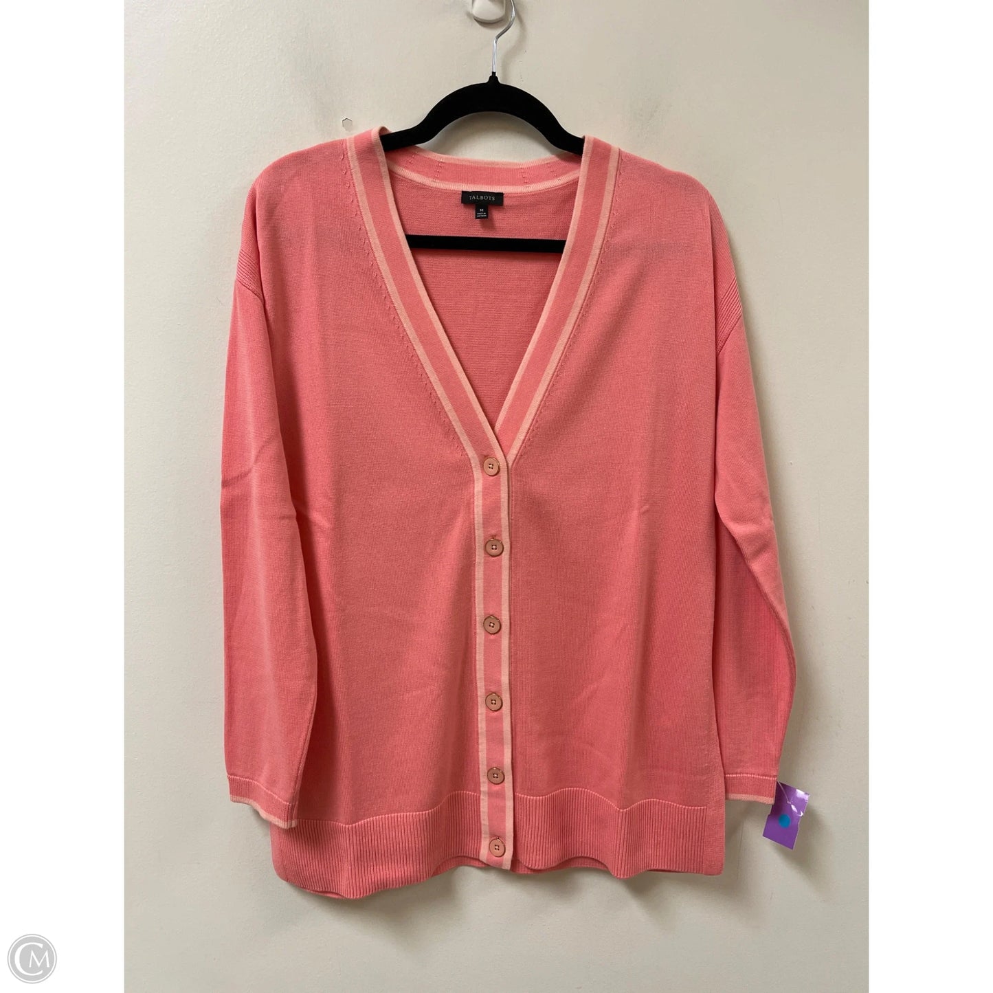 Sweater Cardigan By Talbots In Pink, Size: M