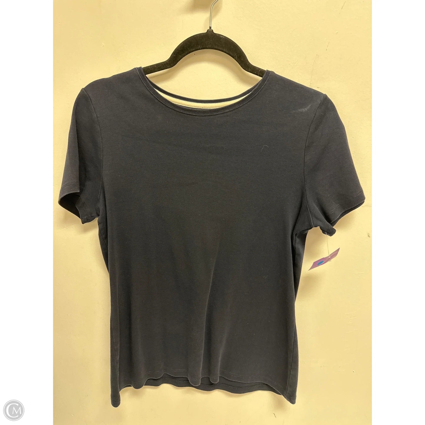 Top Short Sleeve By Talbots In Navy, Size: M