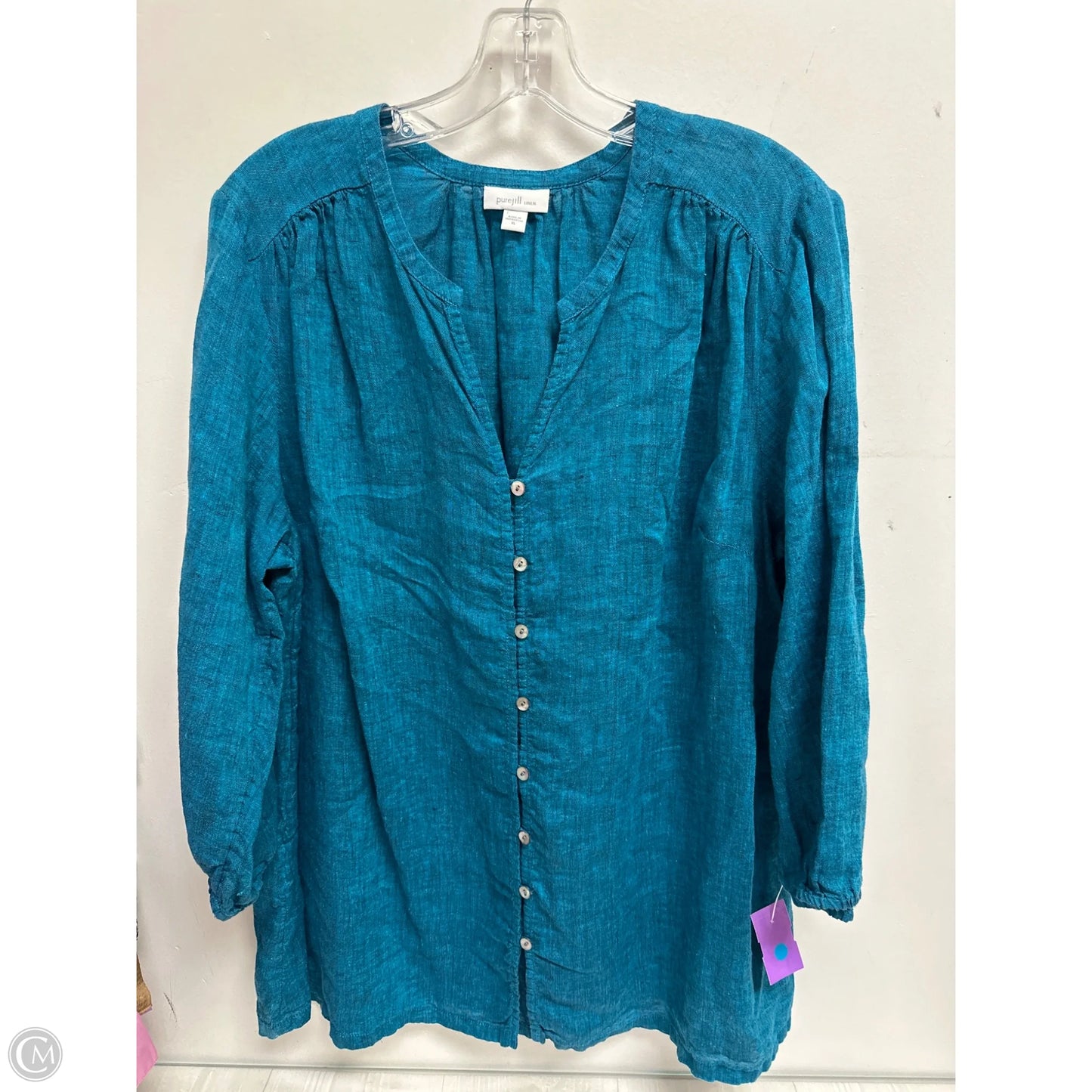 Blouse Long Sleeve By Pure Jill In Blue, Size: Xl