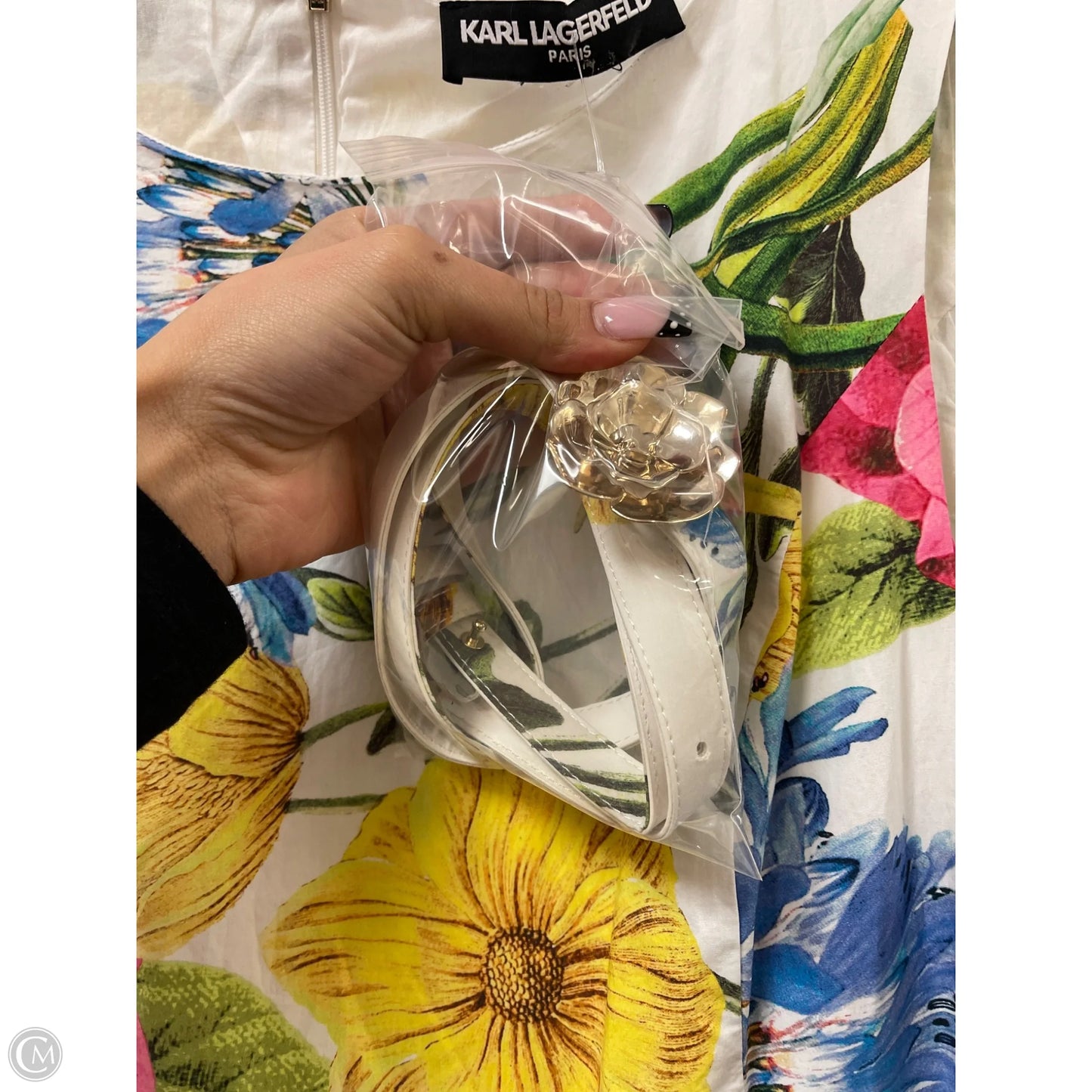 Dress Designer By Karl Lagerfeld In Floral Print, Size: L