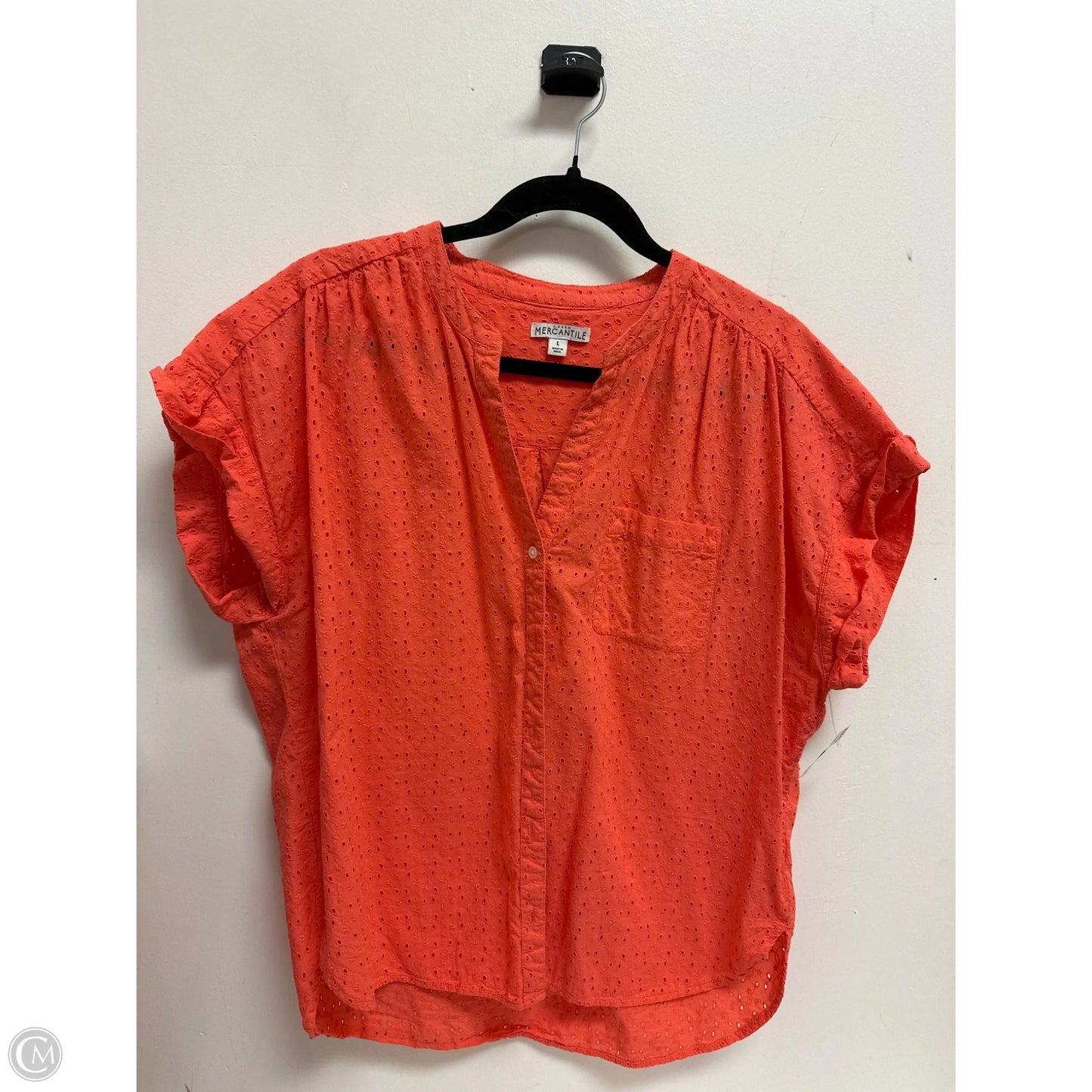 Blouse Short Sleeve By J. Crew In Orange, Size: L