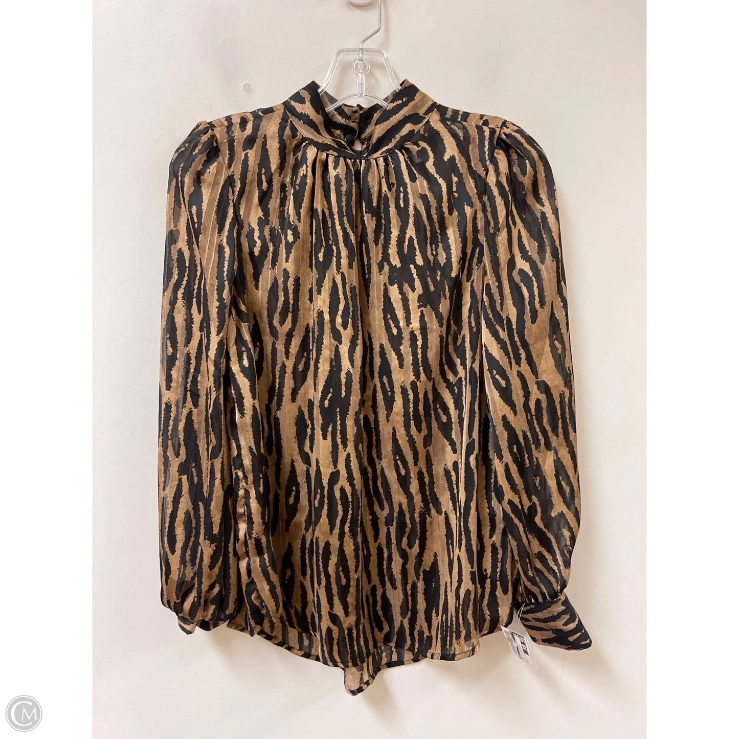 Top Long Sleeve By H&m In Black & Brown, Size: S