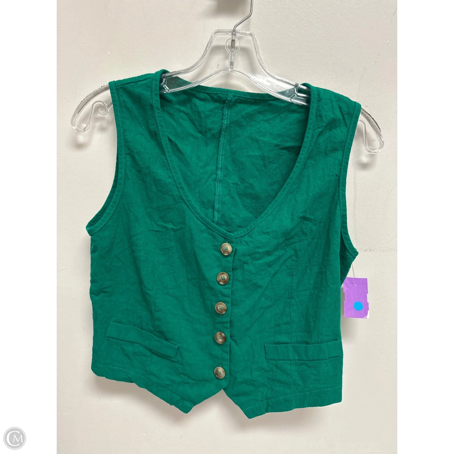 Top Sleeveless By Shein In Green, Size: M