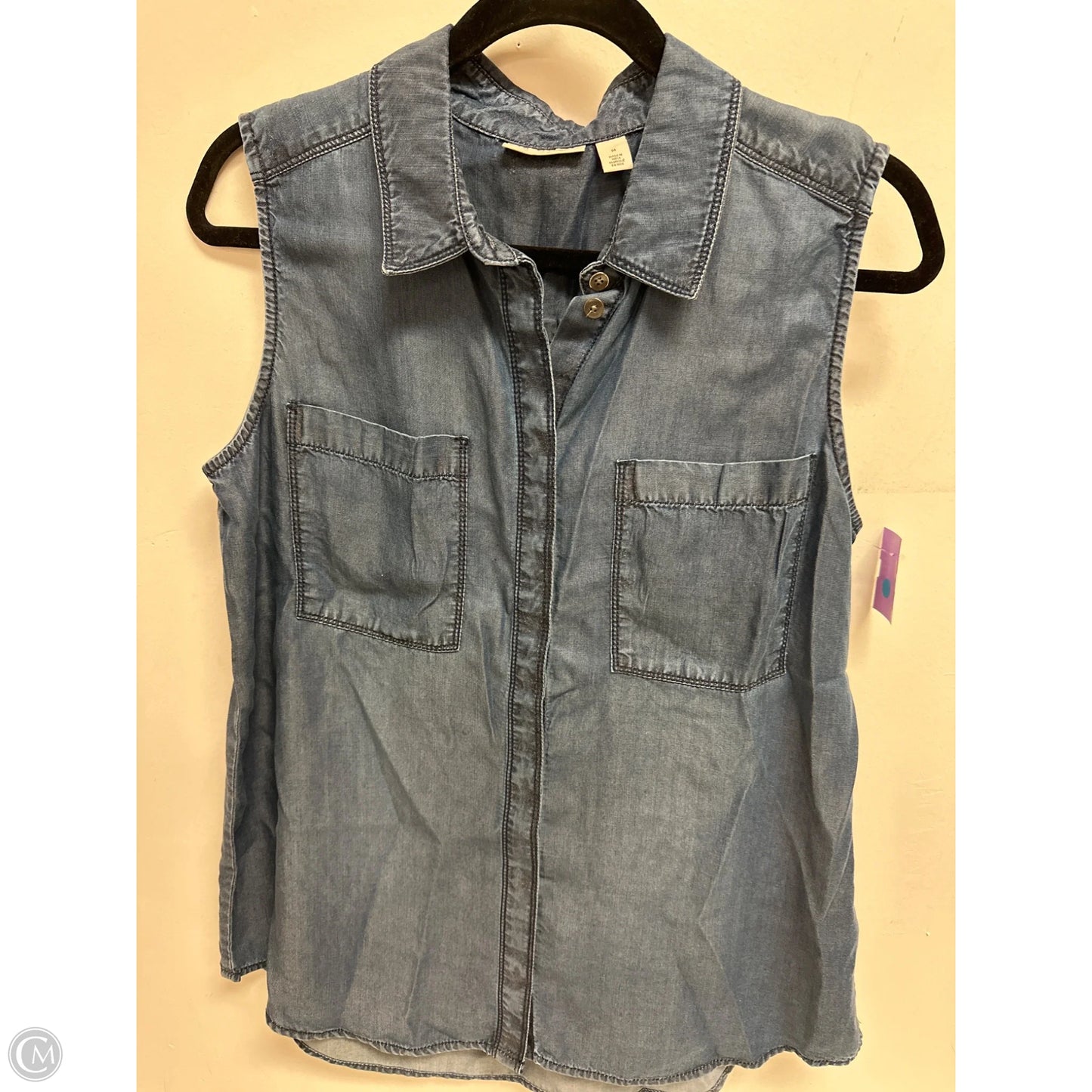 Blouse Sleeveless By Halogen In Blue, Size: M