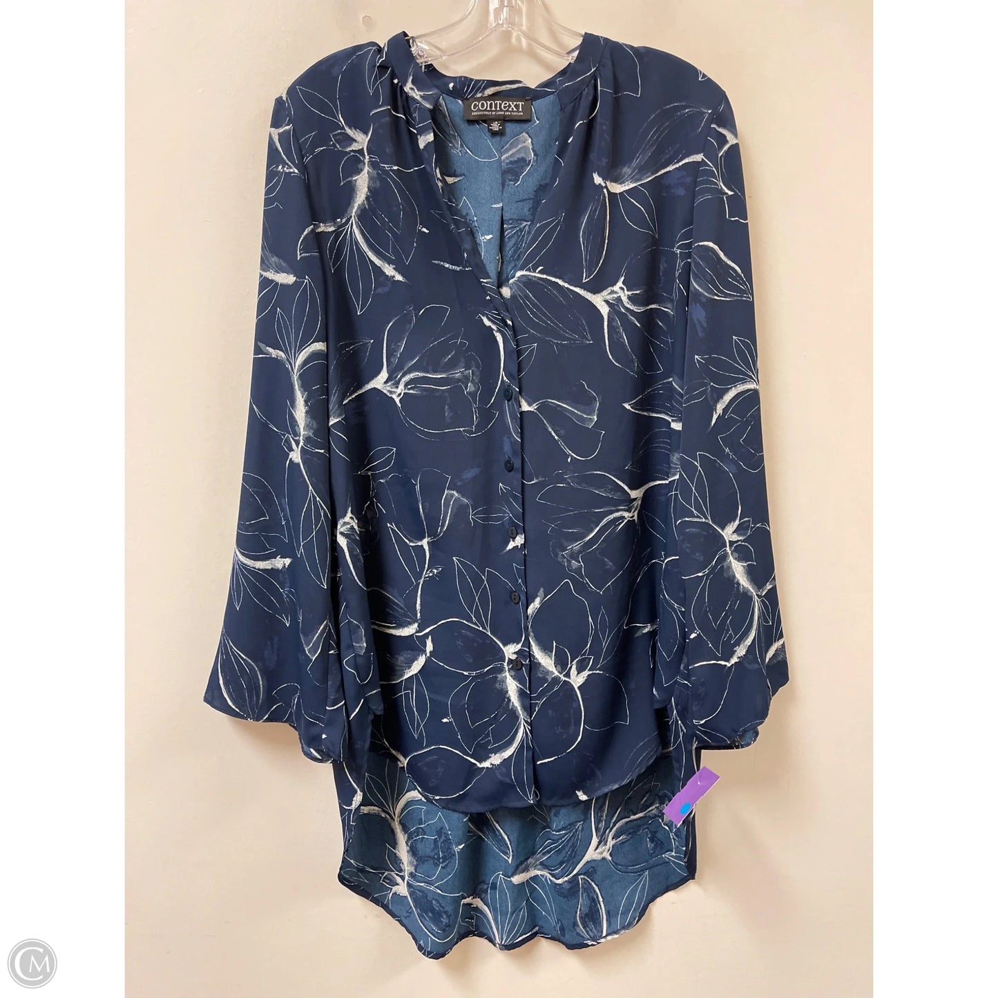 Tunic Long Sleeve By Context In Navy, Size: L