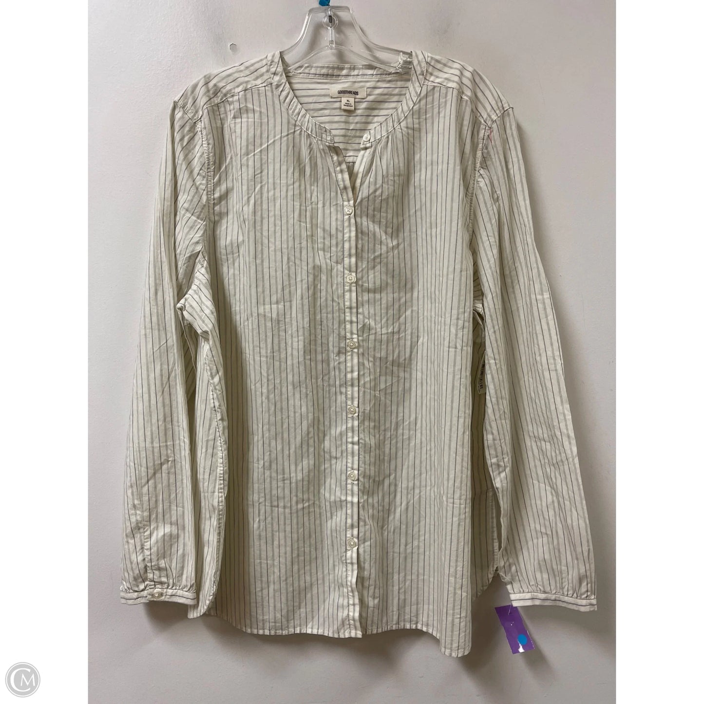 Blouse Long Sleeve By Clothes Mentor In Striped Pattern, Size: Xl
