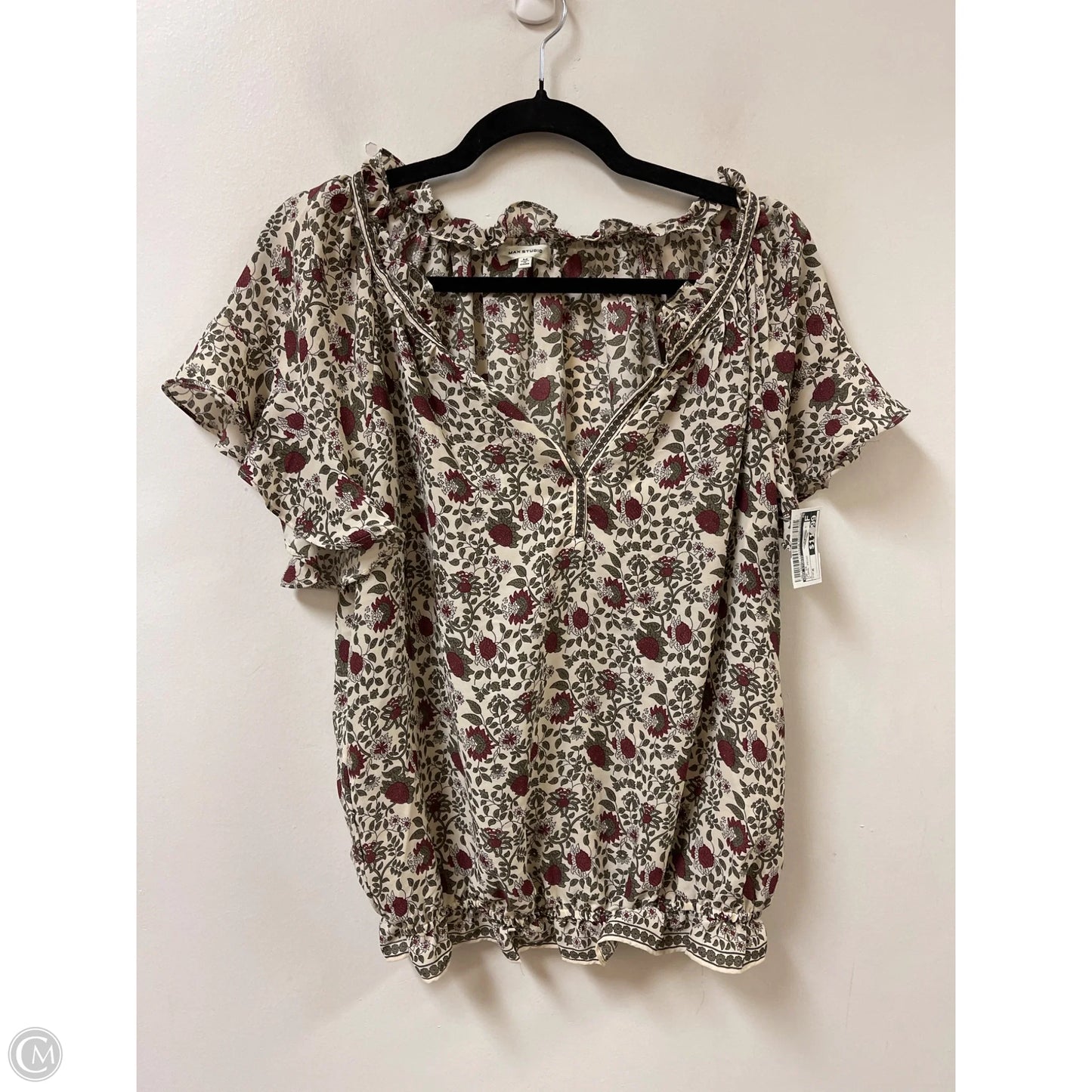 Top Short Sleeve By Max Studio In Floral Print, Size: M