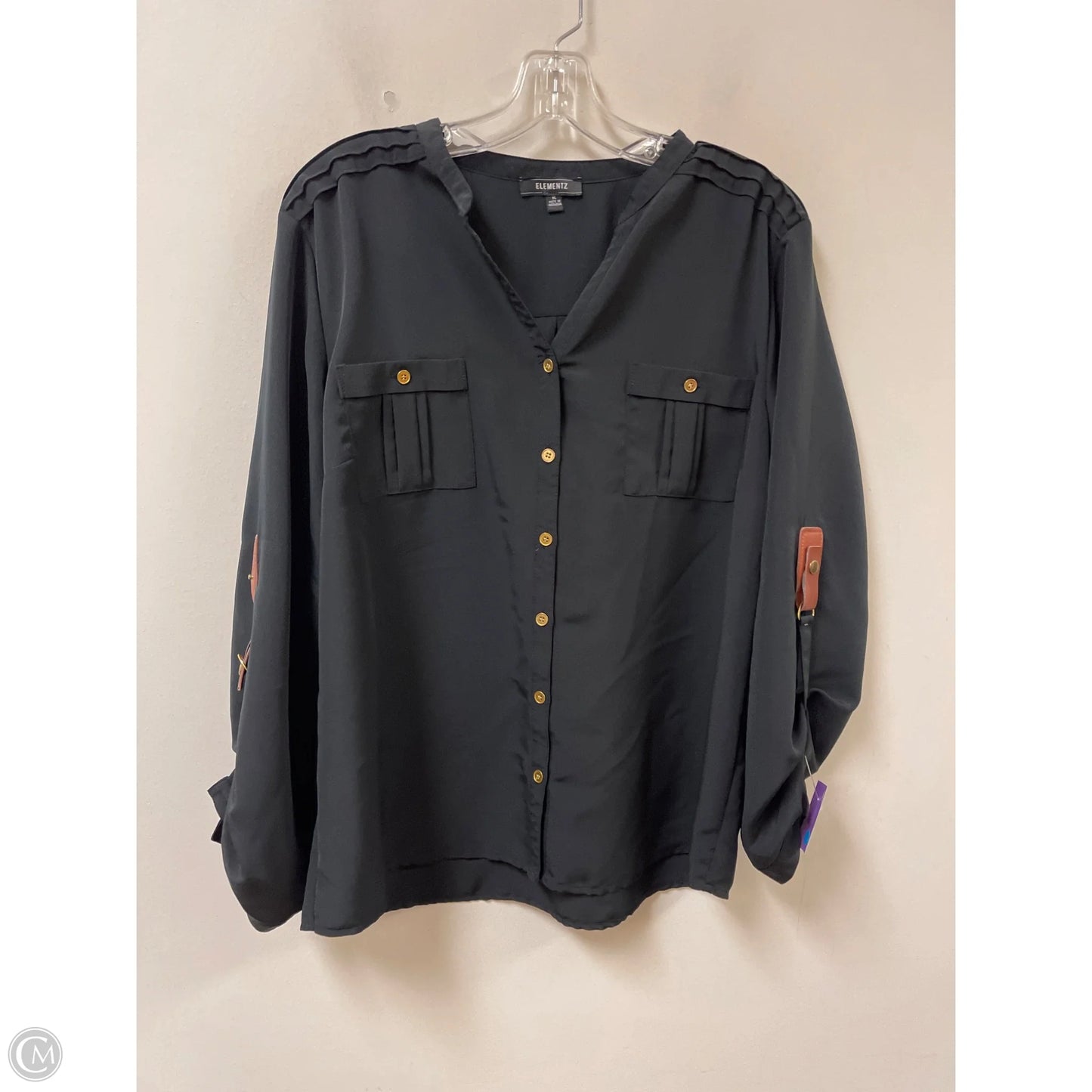 Top Long Sleeve By Elementz In Black, Size: Xl