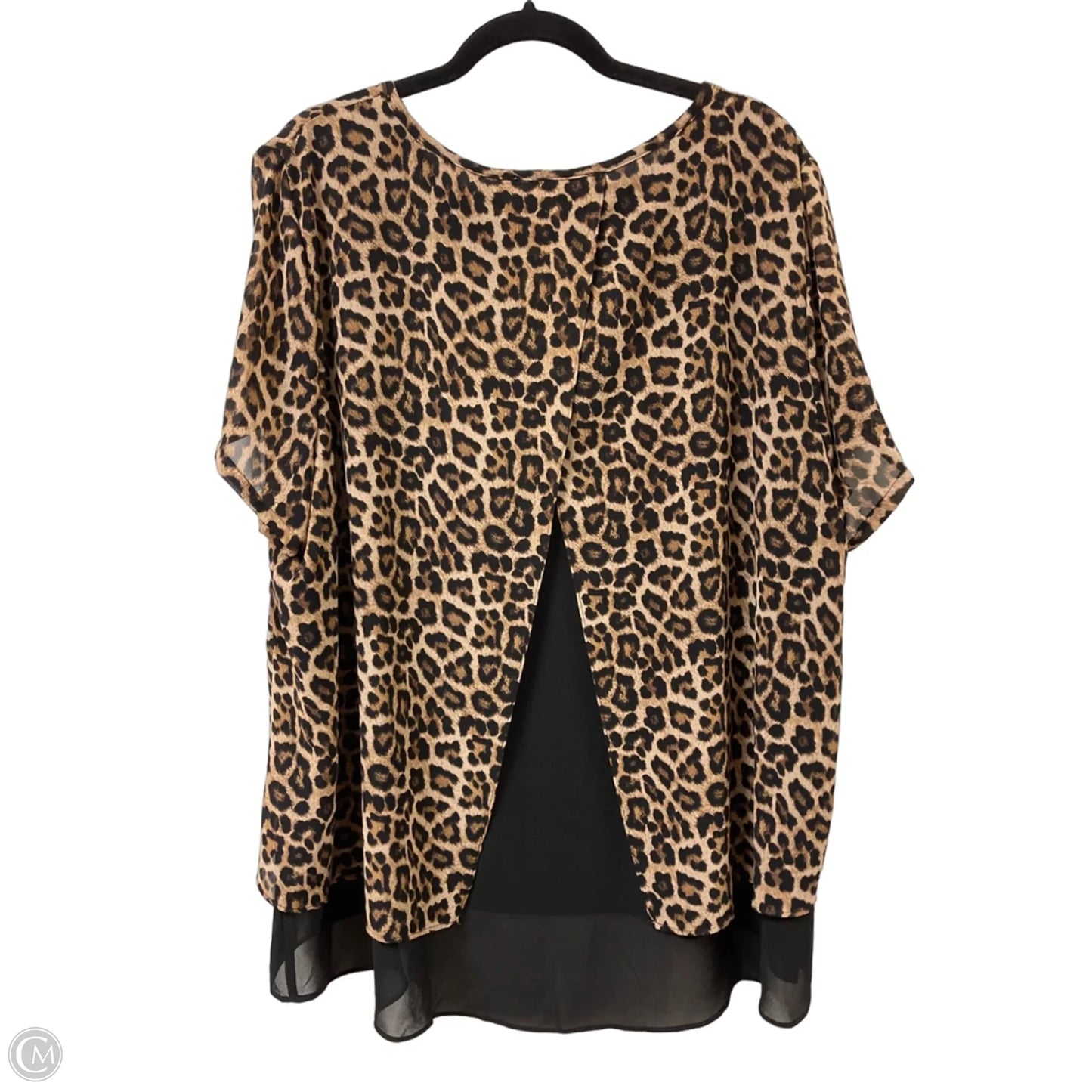 Top Short Sleeve By Michael By Michael Kors In Animal Print, Size: 3x
