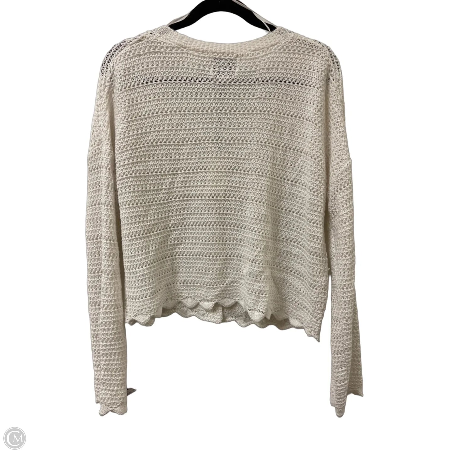 Sweater Cardigan By Pink Rose In White, Size: L