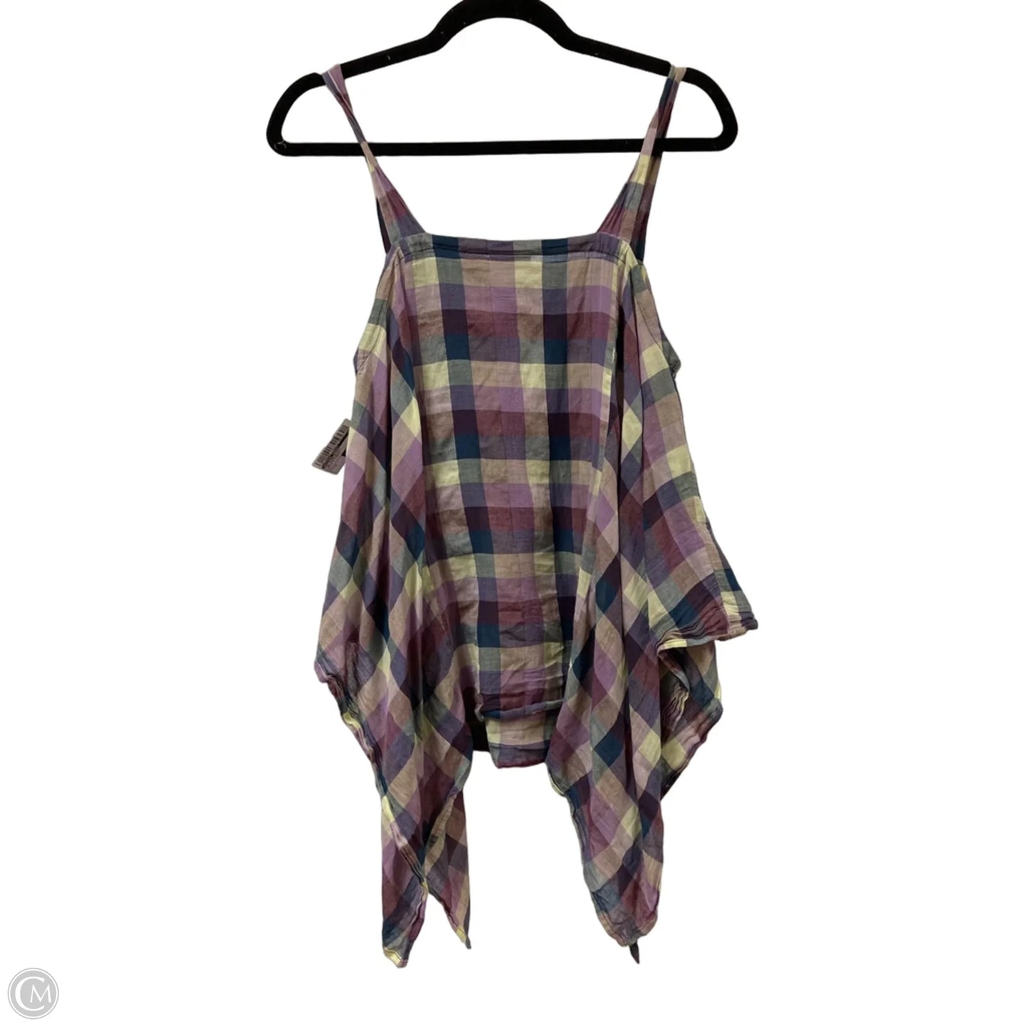 Top Sleeveless By Holding Horses In Green & Purple, Size: S