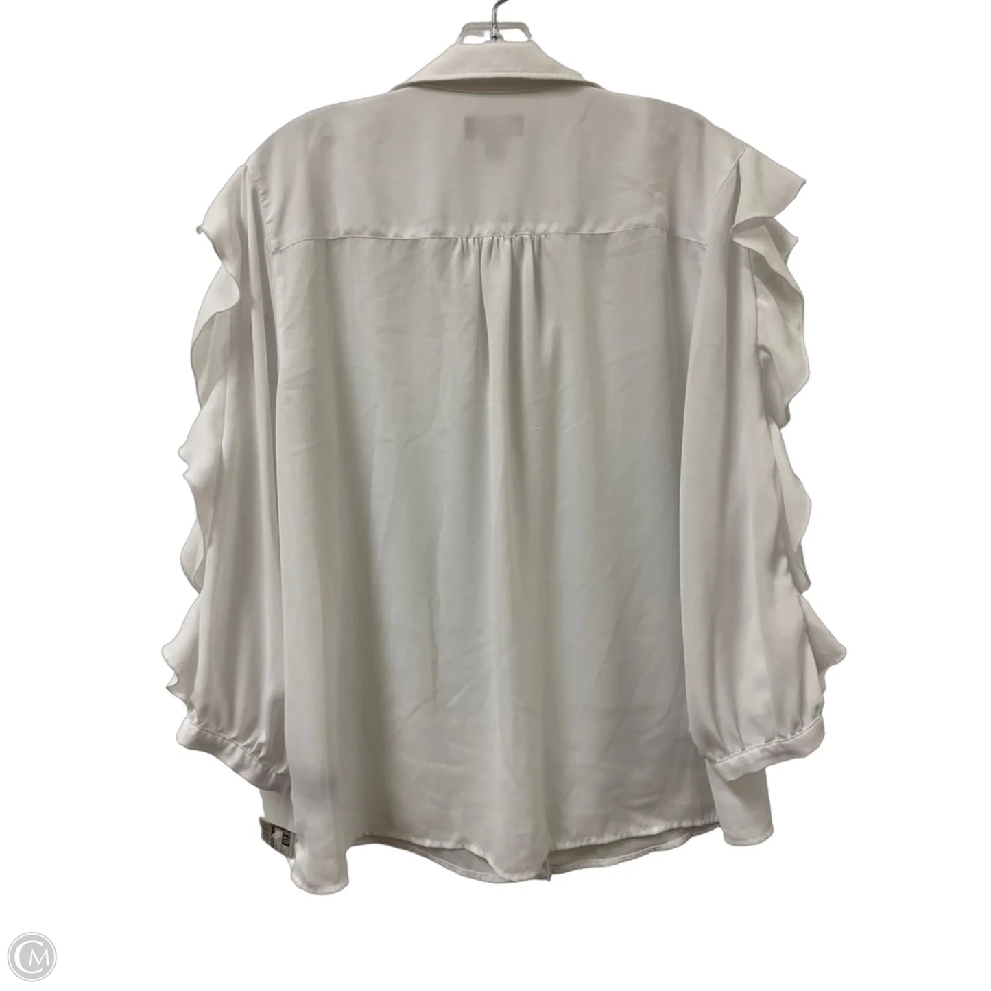 Blouse Long Sleeve By Investments In White, Size: L