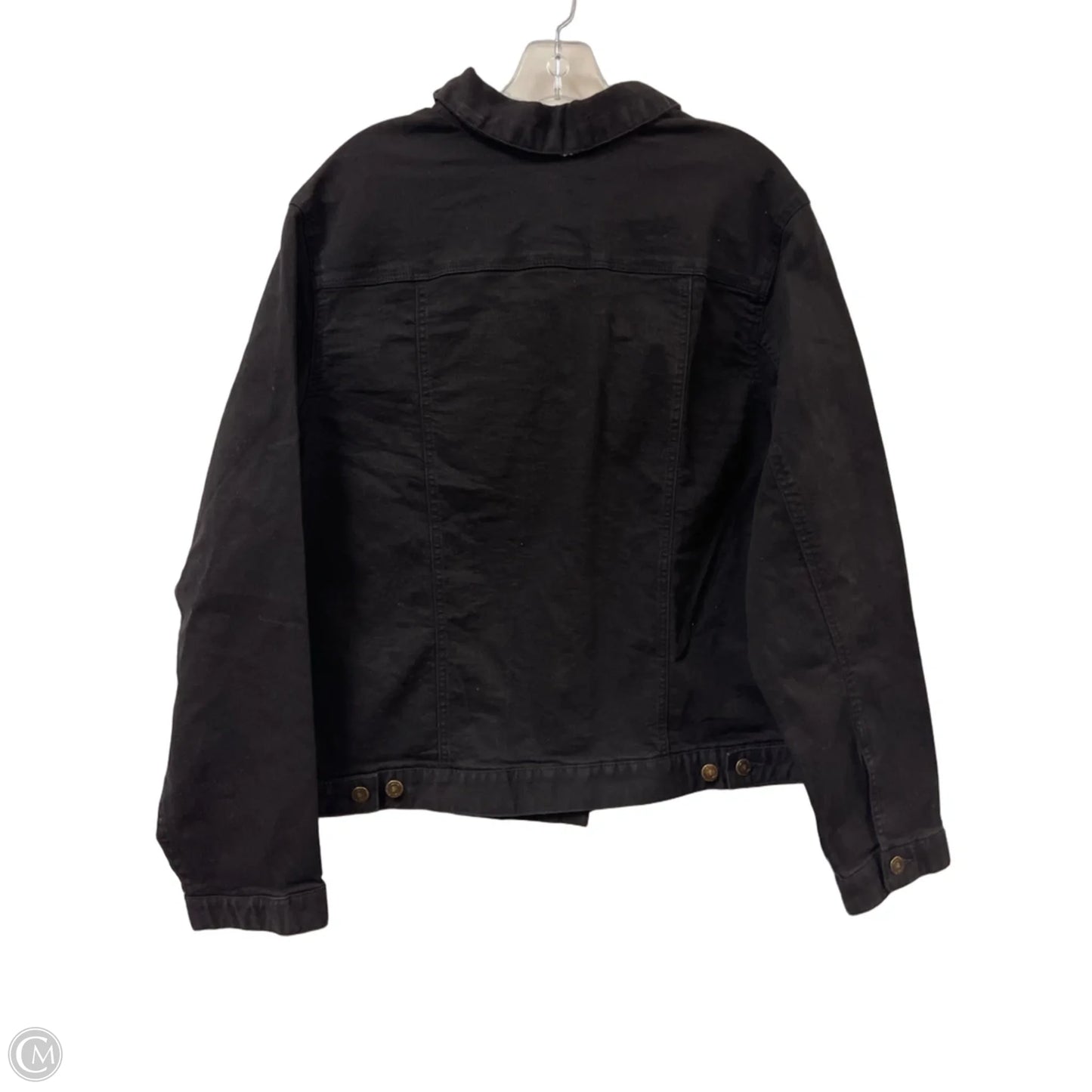 Jacket Denim By Denim 24/7 In Black Denim, Size: 2x